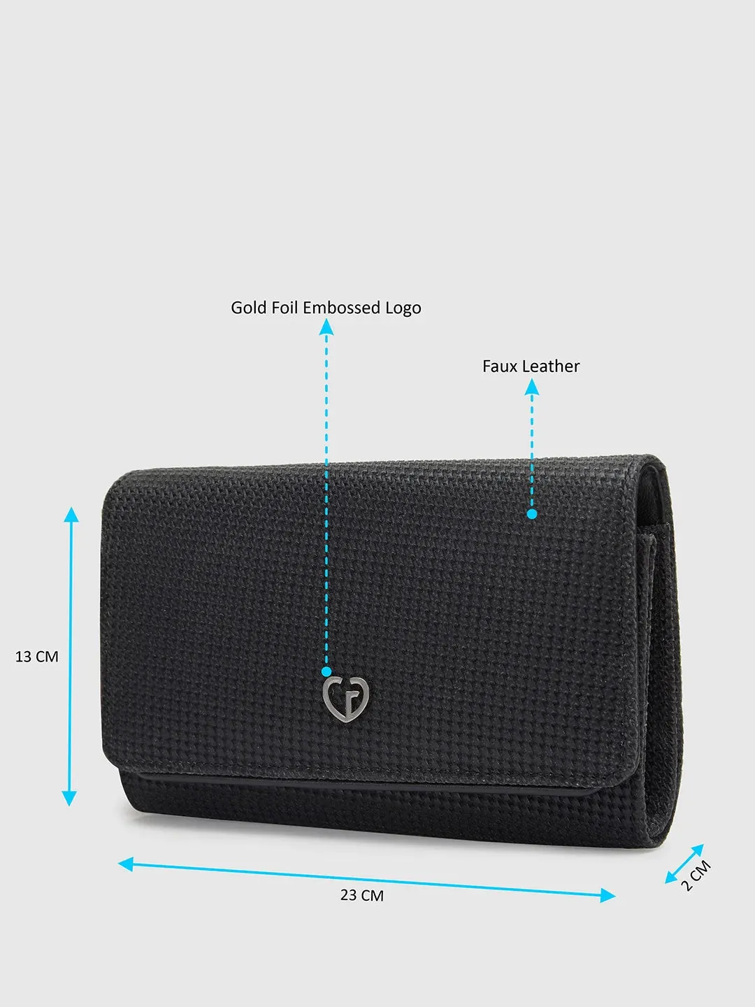 Caprese DELMI Medium Black Clutch