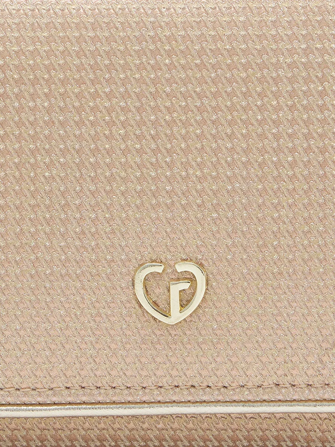 Caprese Delmi Medium Champagne Gold Clutch
