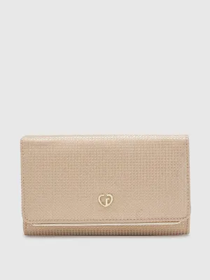 Caprese Delmi Medium Champagne Gold Clutch