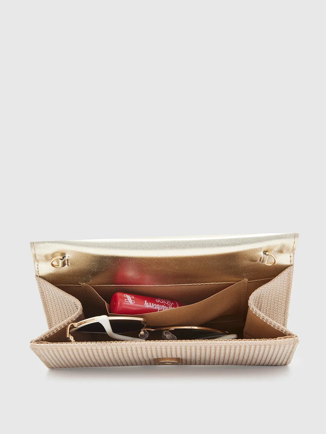 Caprese Delmi Medium Champagne Gold Clutch