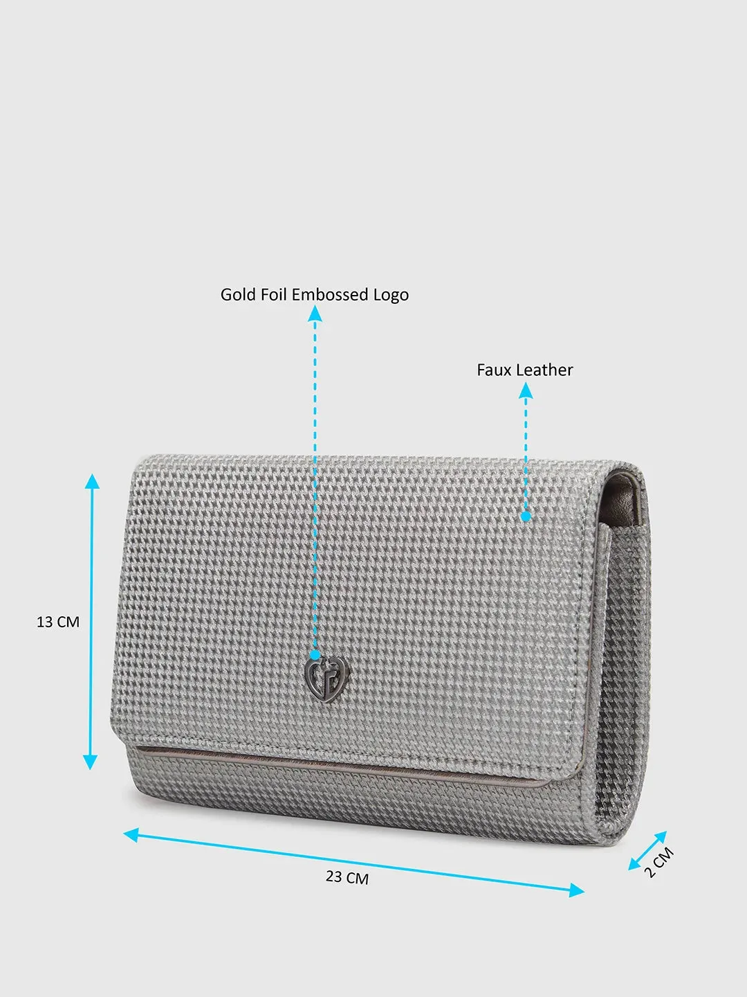 Caprese Delmi Medium Pewter Clutch