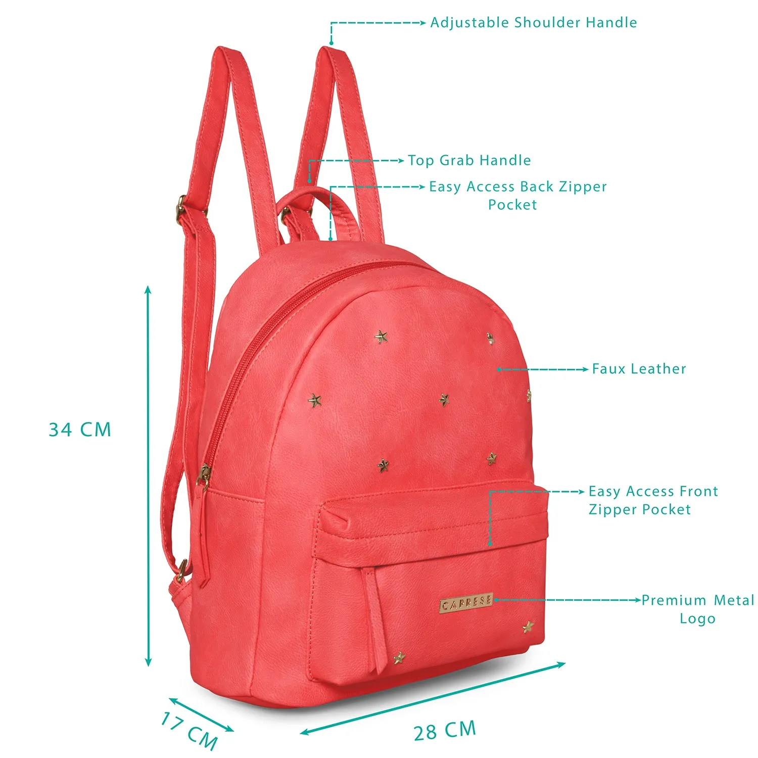 Caprese Dia Medium Orange Backpack