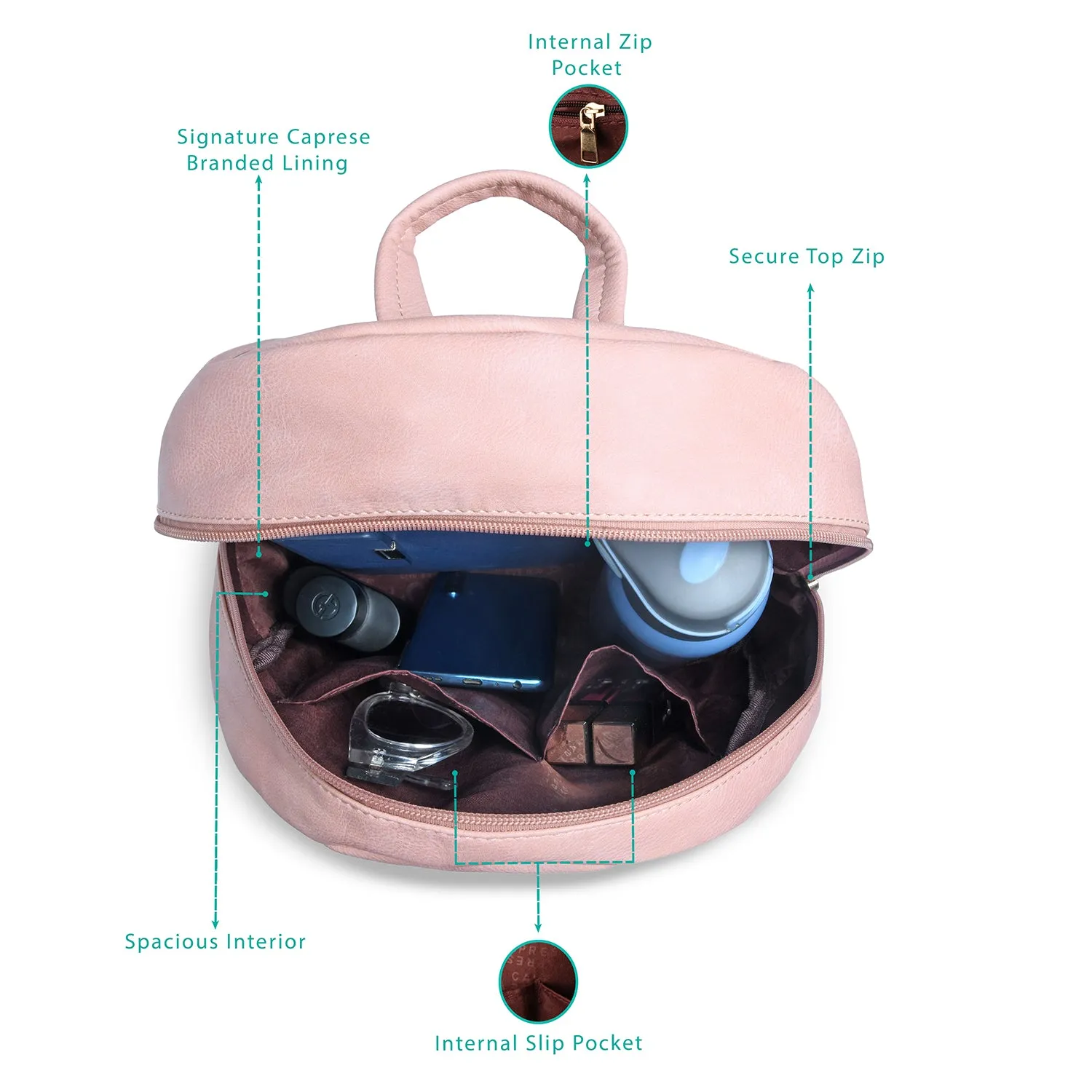 Caprese Dia Medium Pink Backpack