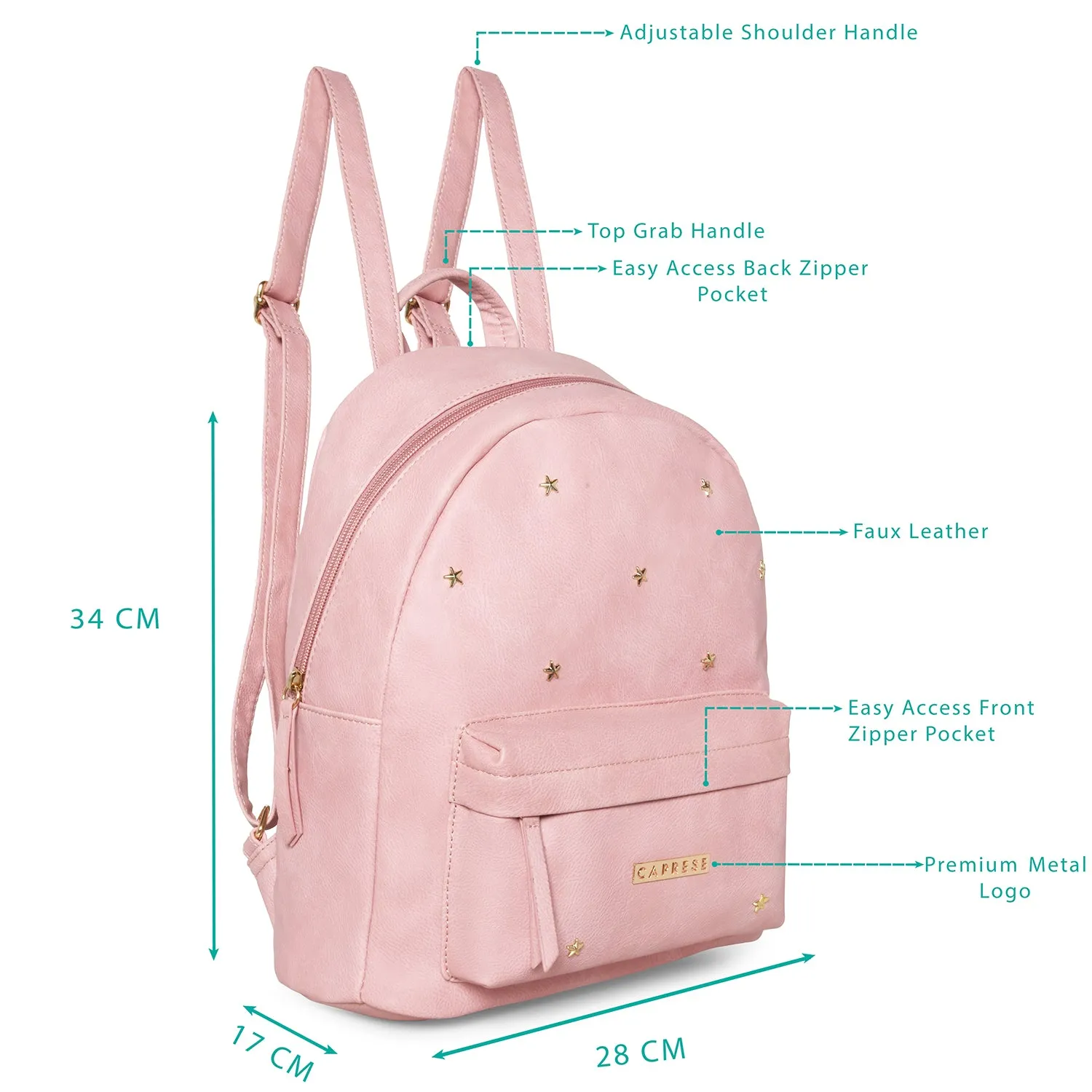 Caprese Dia Medium Pink Backpack