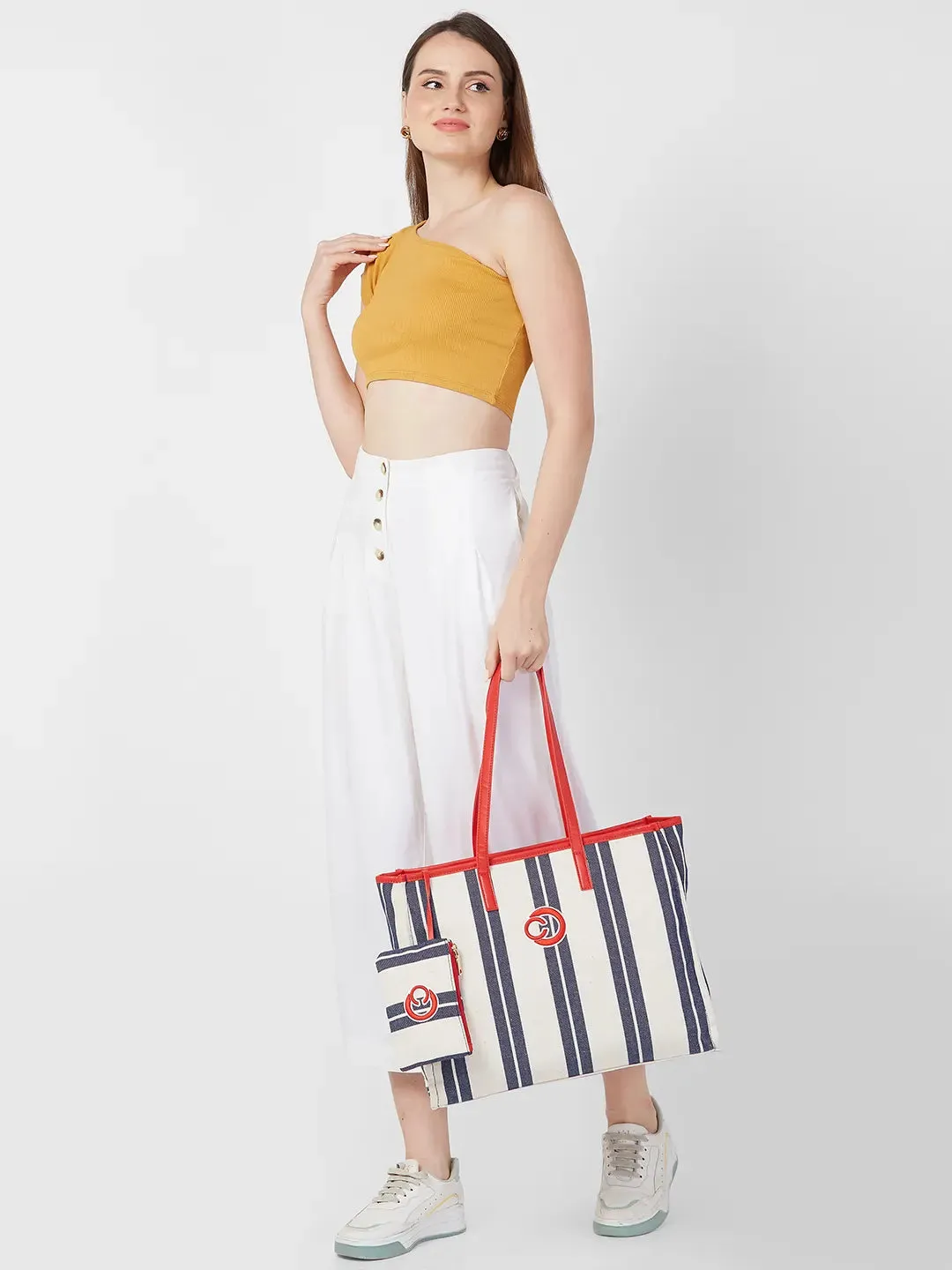 Caprese Dixie Large Blue Tote Bag
