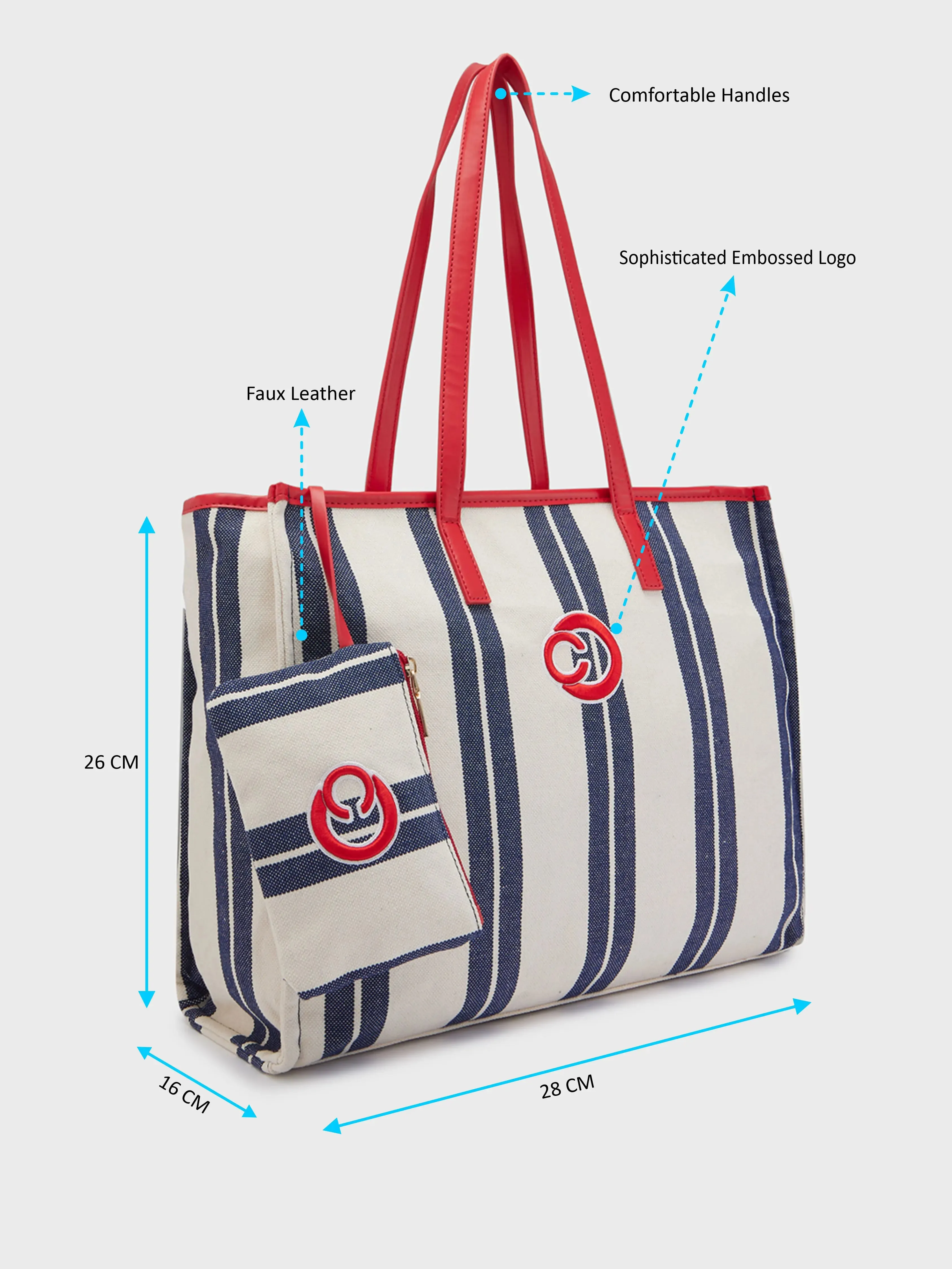 Caprese Dixie Large Blue Tote Bag
