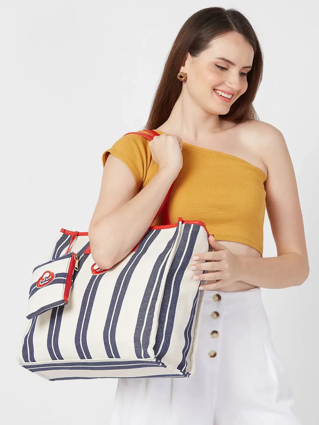 Caprese Dixie Large Blue Tote Bag