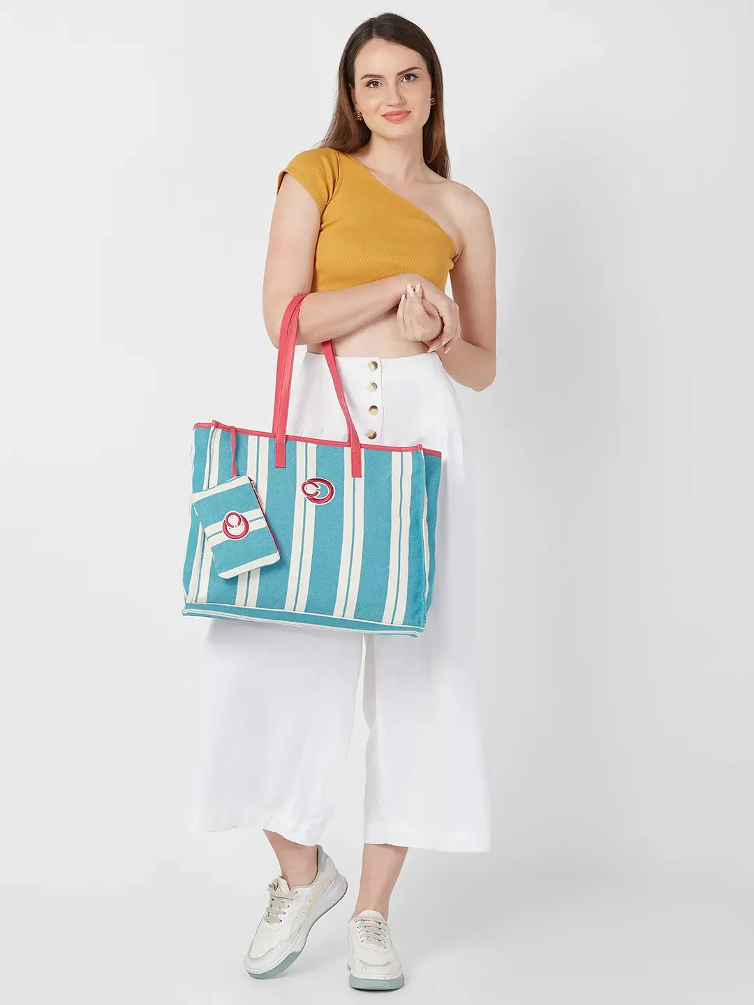 Caprese Dixie Large Blue Tote Bag