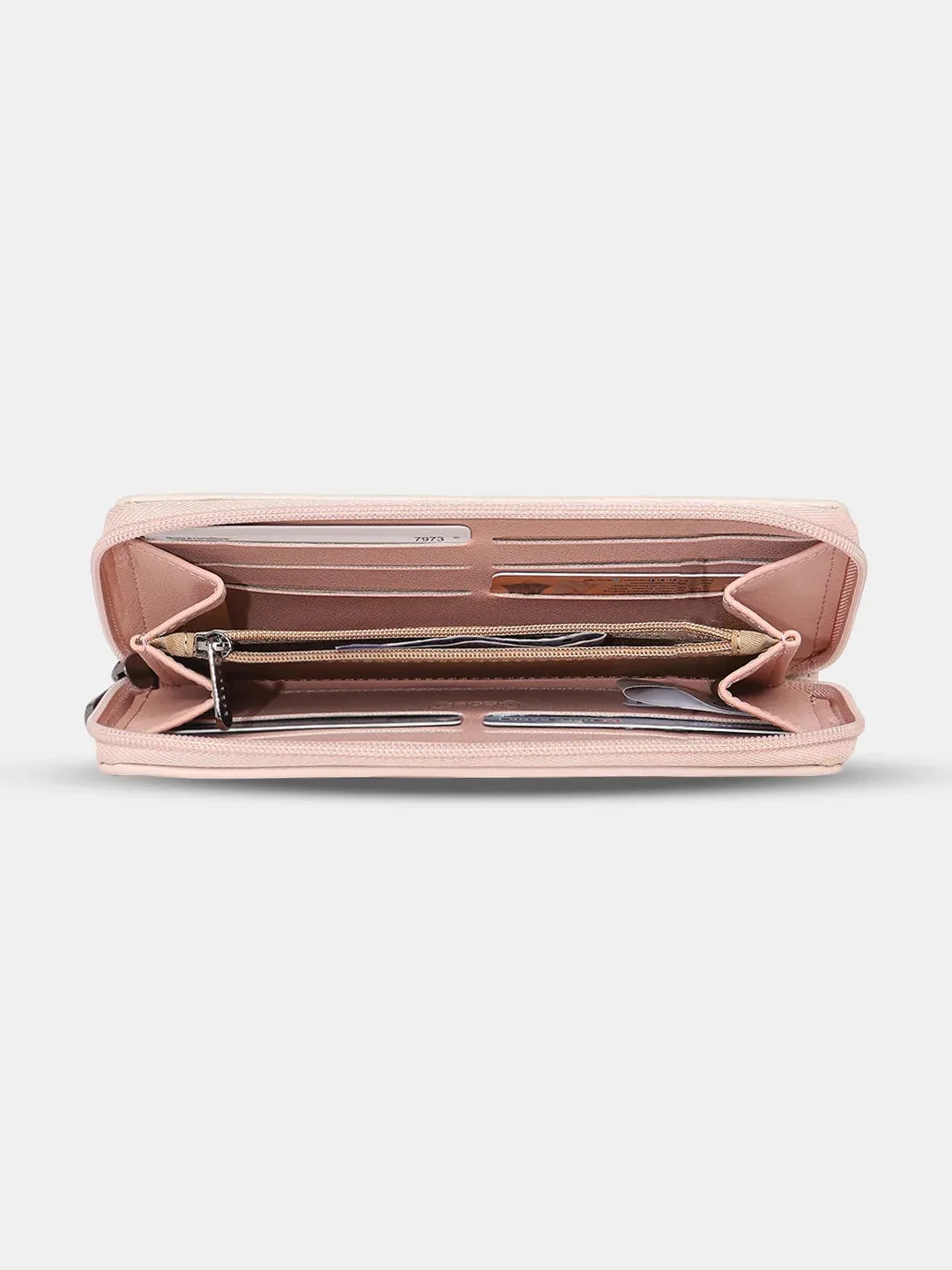 Caprese Dorrita Medium Dull Pink Zip Around Wallet