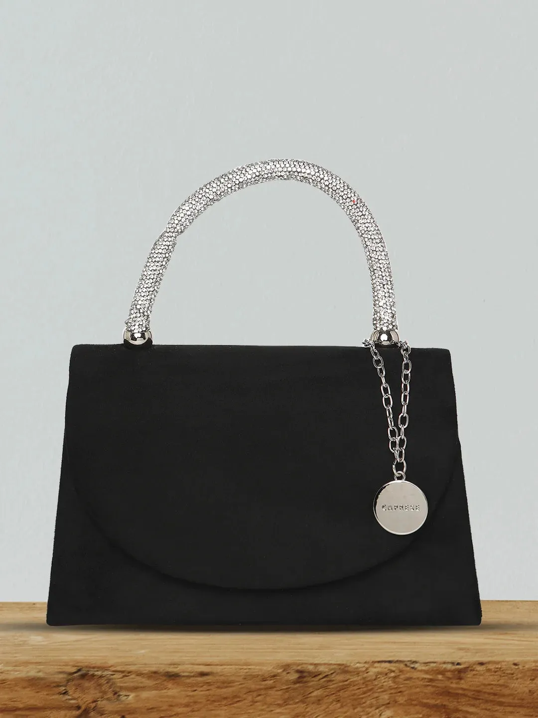 Caprese Elena Small Black Clutch
