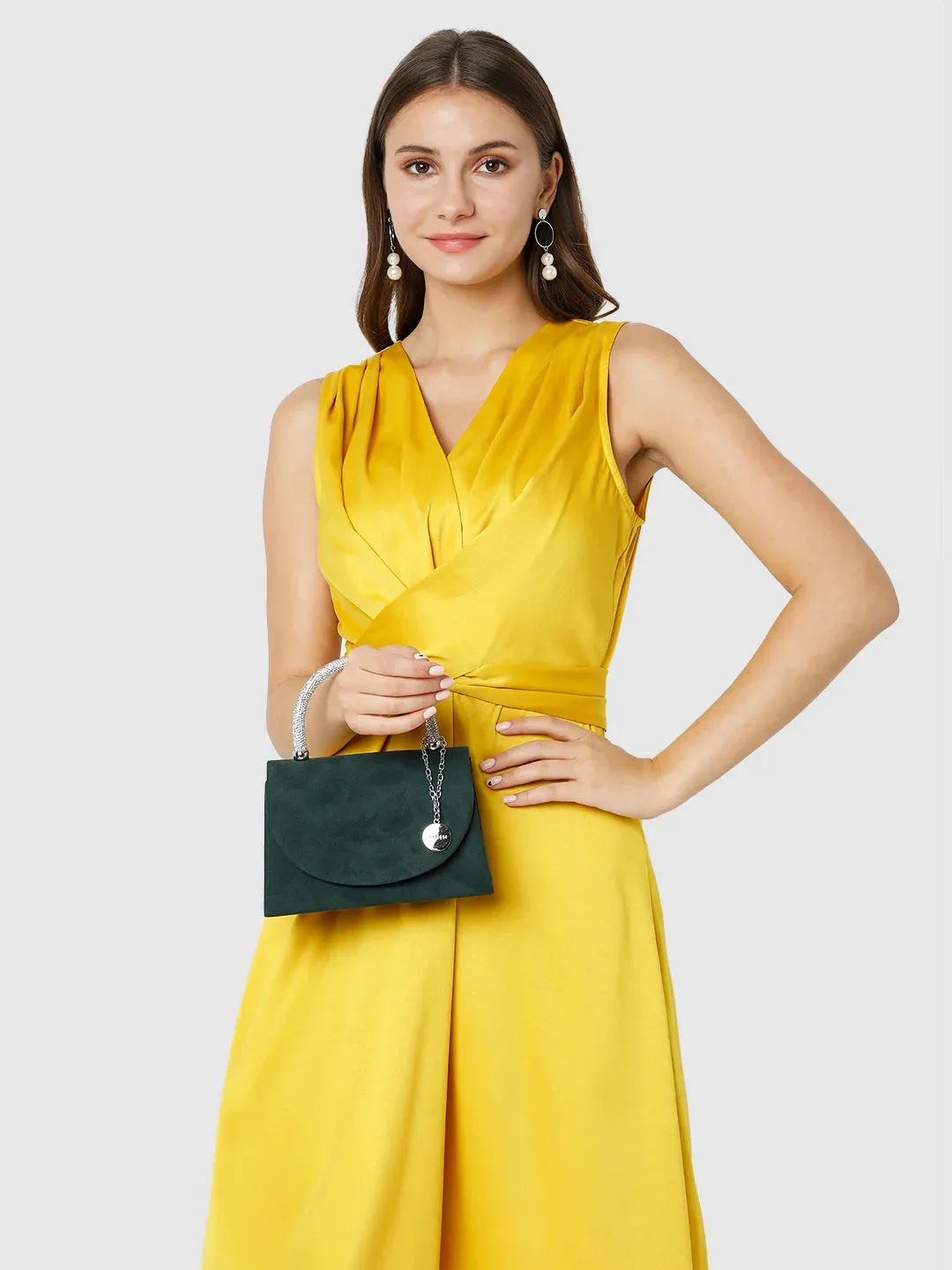 Caprese Elena Small Black Clutch