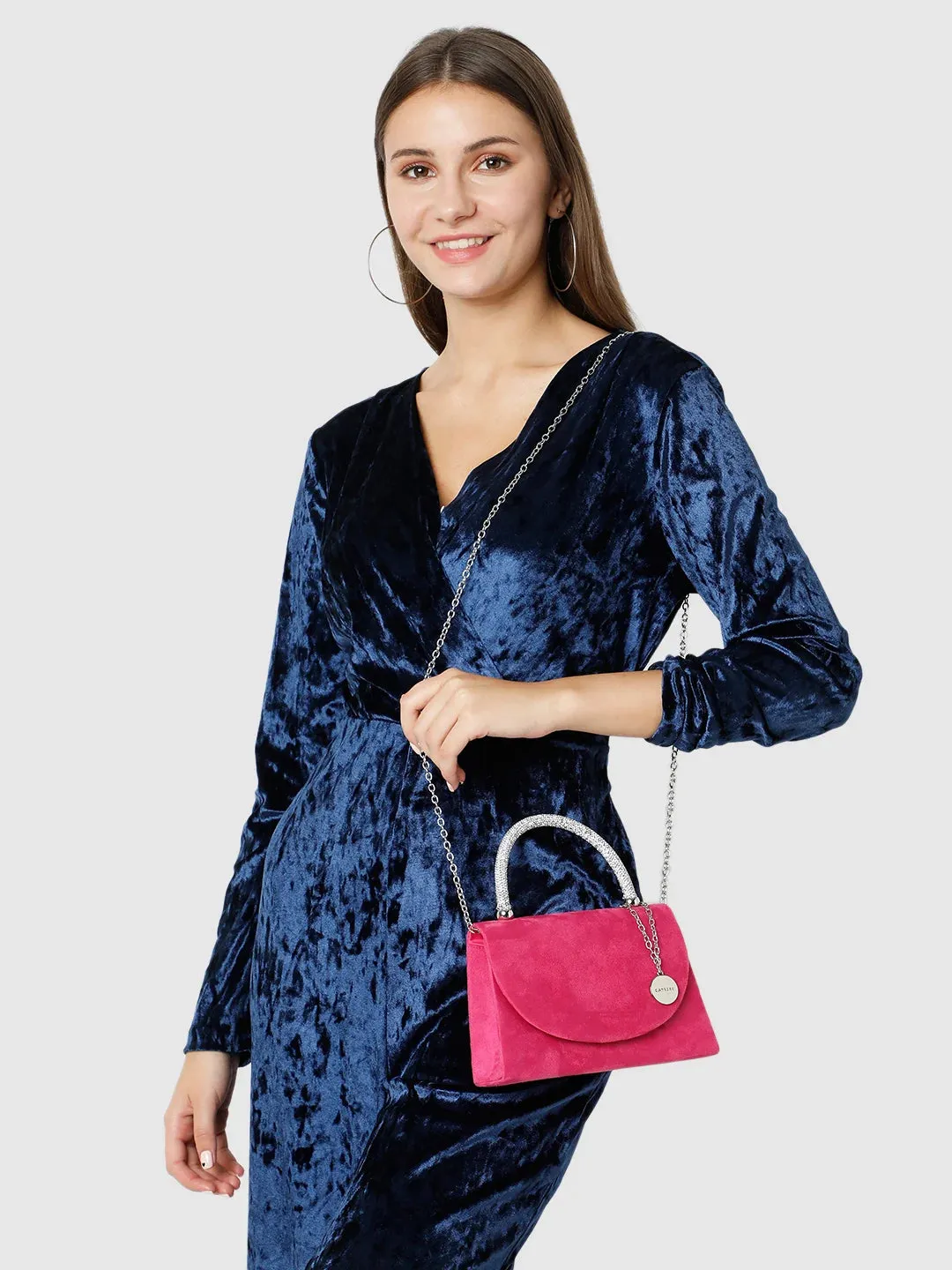 Caprese Elena Small Fuchsia Clutch
