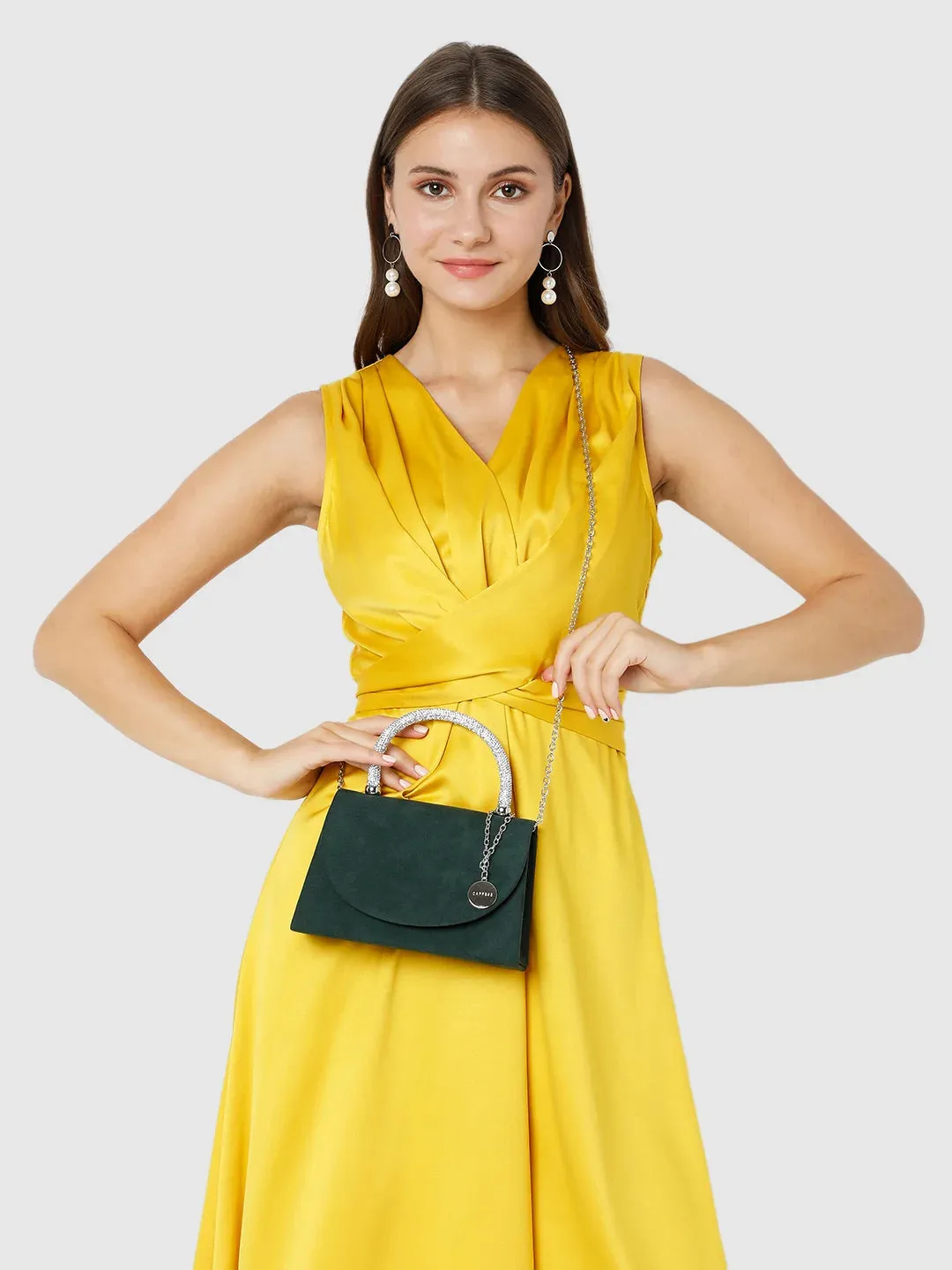 Caprese Elena Small Green Clutch