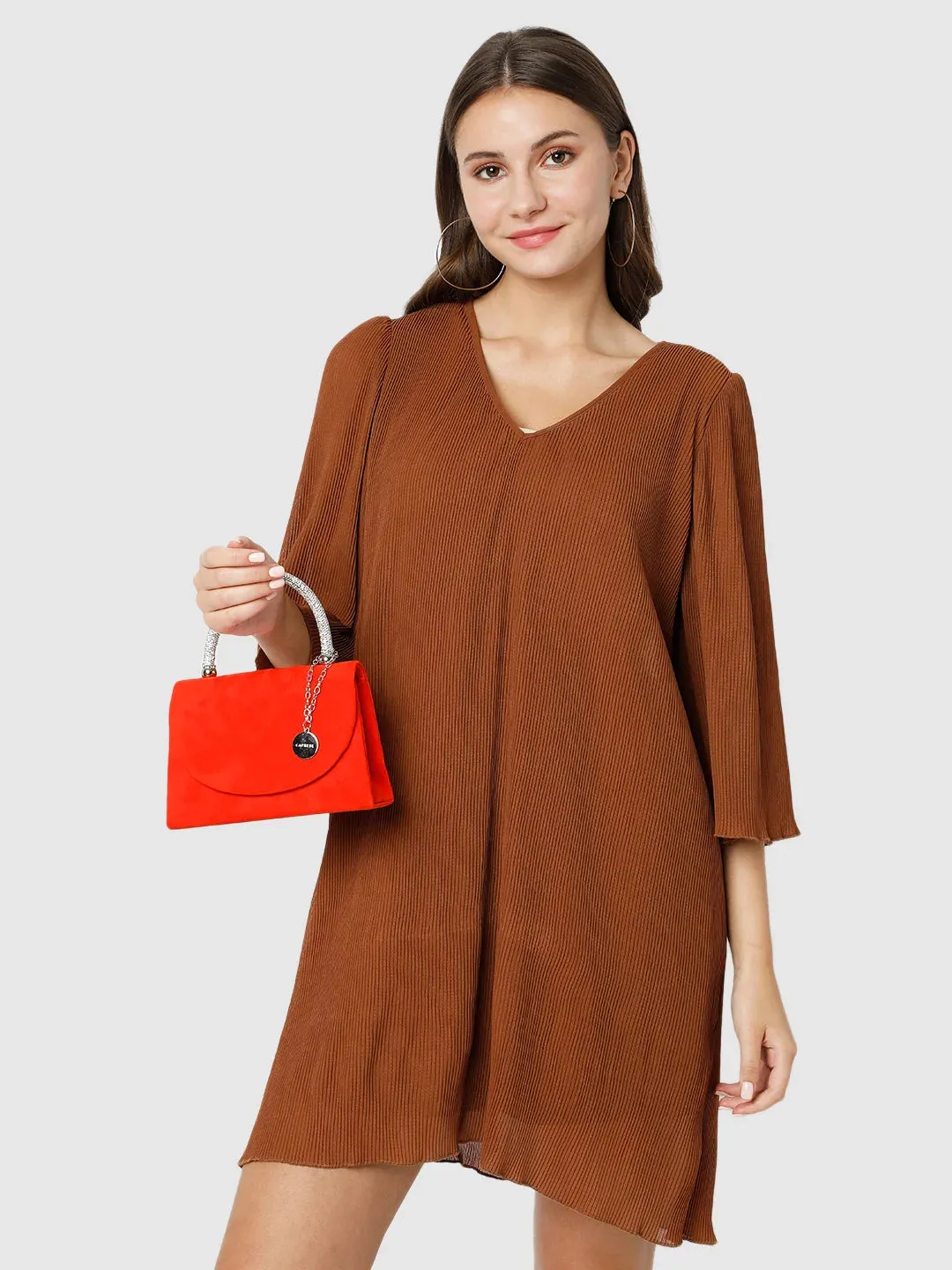 Caprese Elena Small Orange Clutch