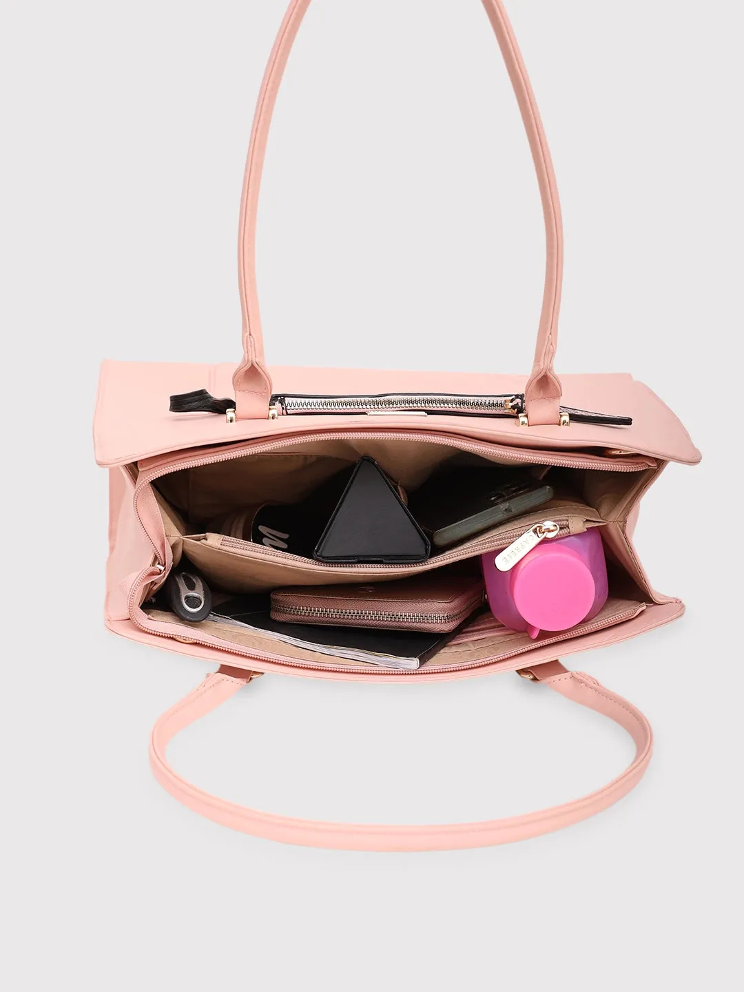 Caprese Ellis Large Pink Satchel Bag