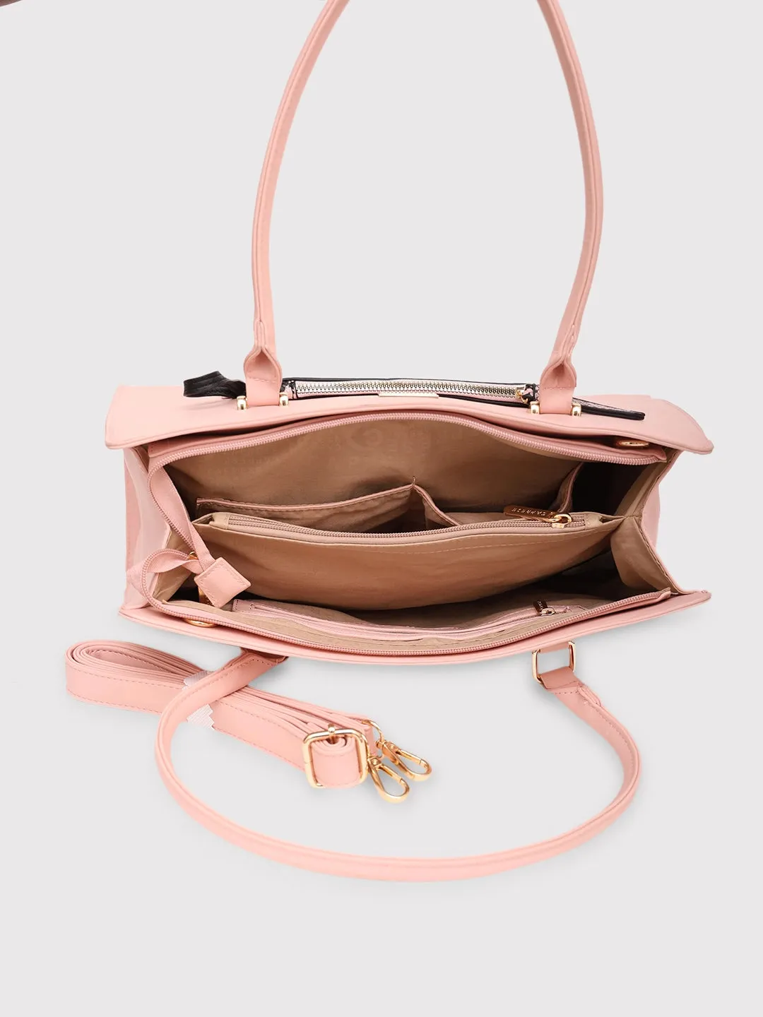Caprese Ellis Large Pink Satchel Bag