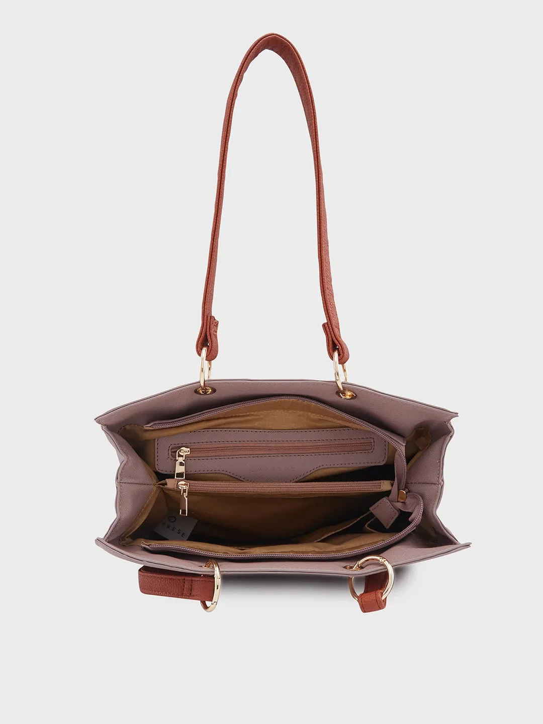 Caprese Ember Medium Pink Satchel Bag