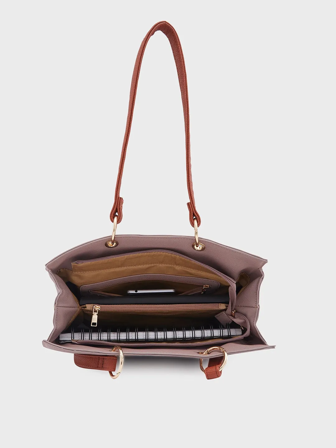 Caprese Ember Medium Pink Satchel Bag