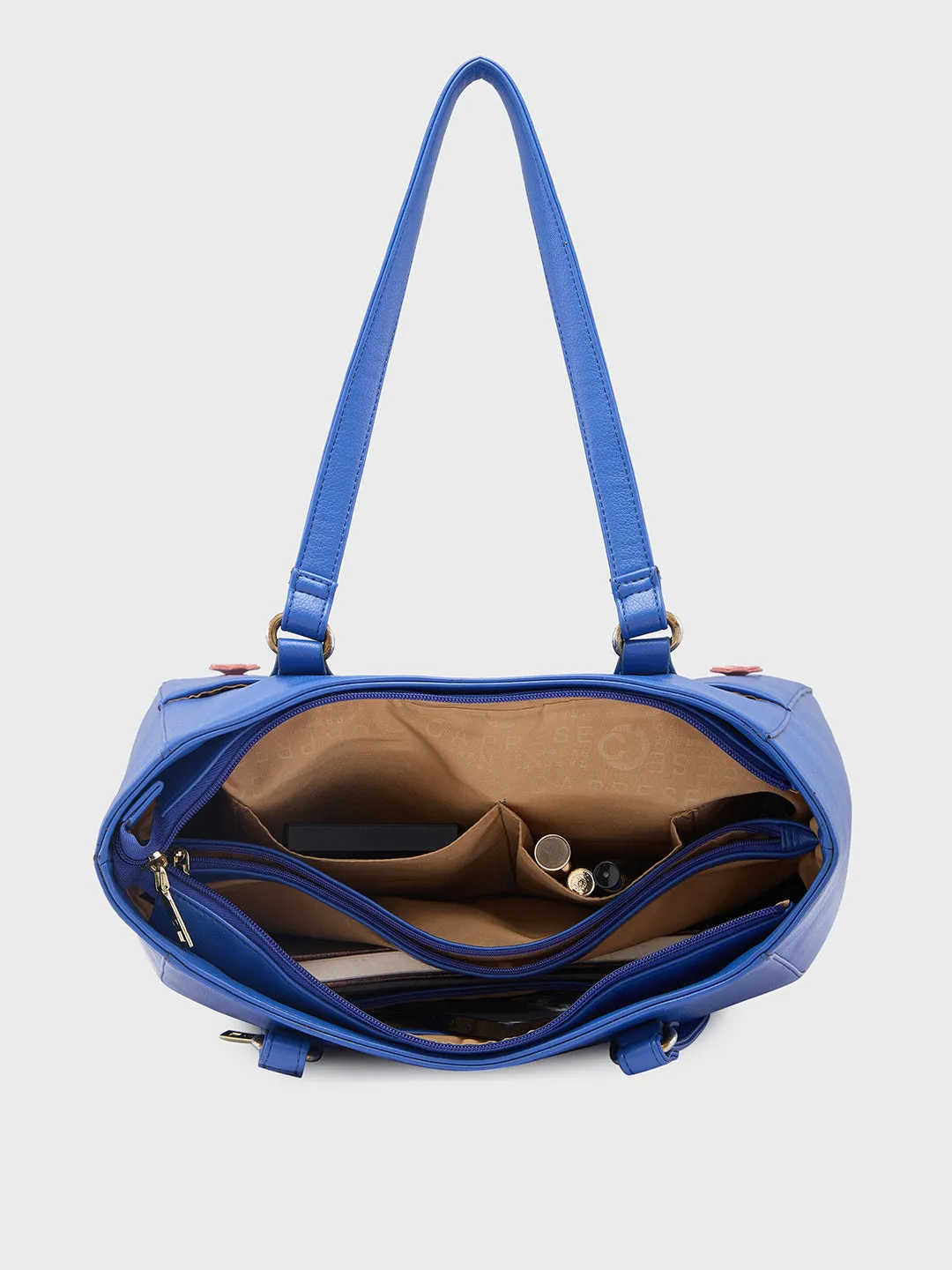 Caprese Erica Medium Floral Blue Tote Bag