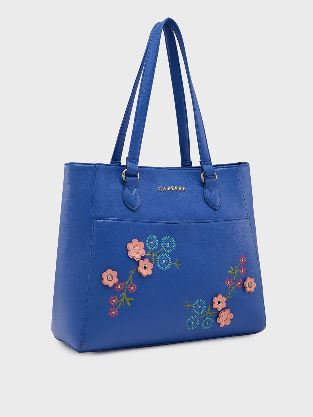 Caprese Erica Medium Floral Blue Tote Bag