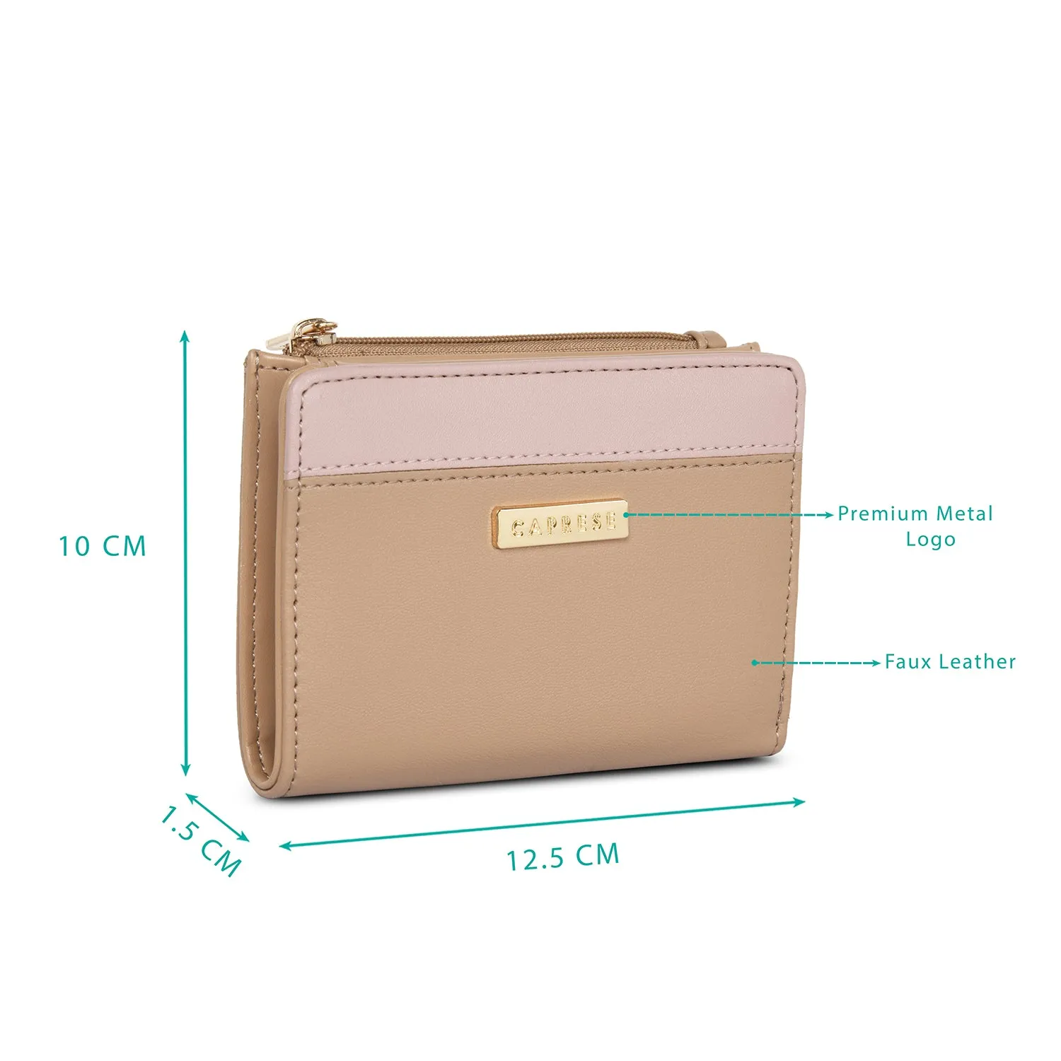 Caprese Erica Small Nude Fold Wallet