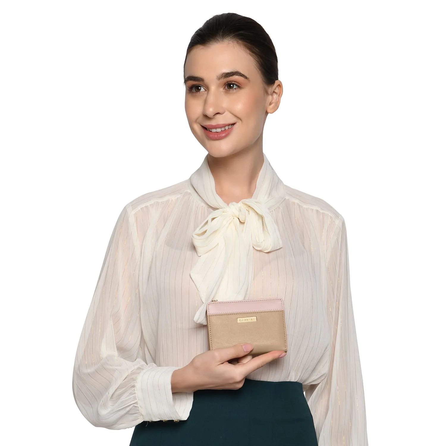 Caprese Erica Small Nude Fold Wallet