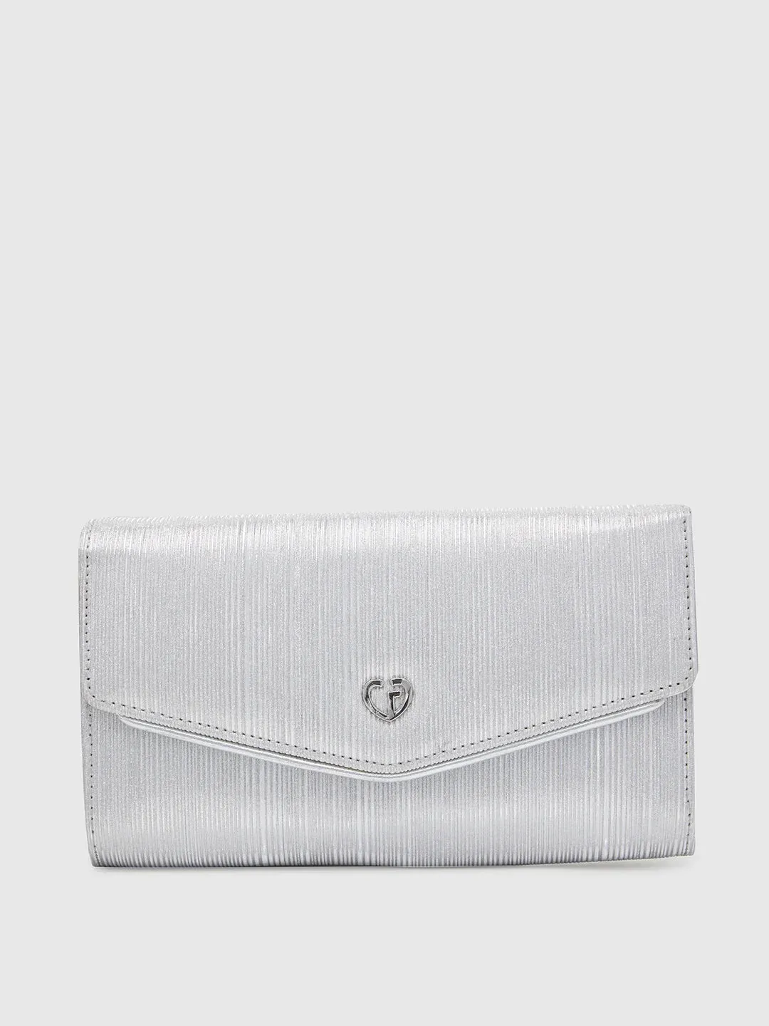 Caprese Eryka Large Silver Clutch