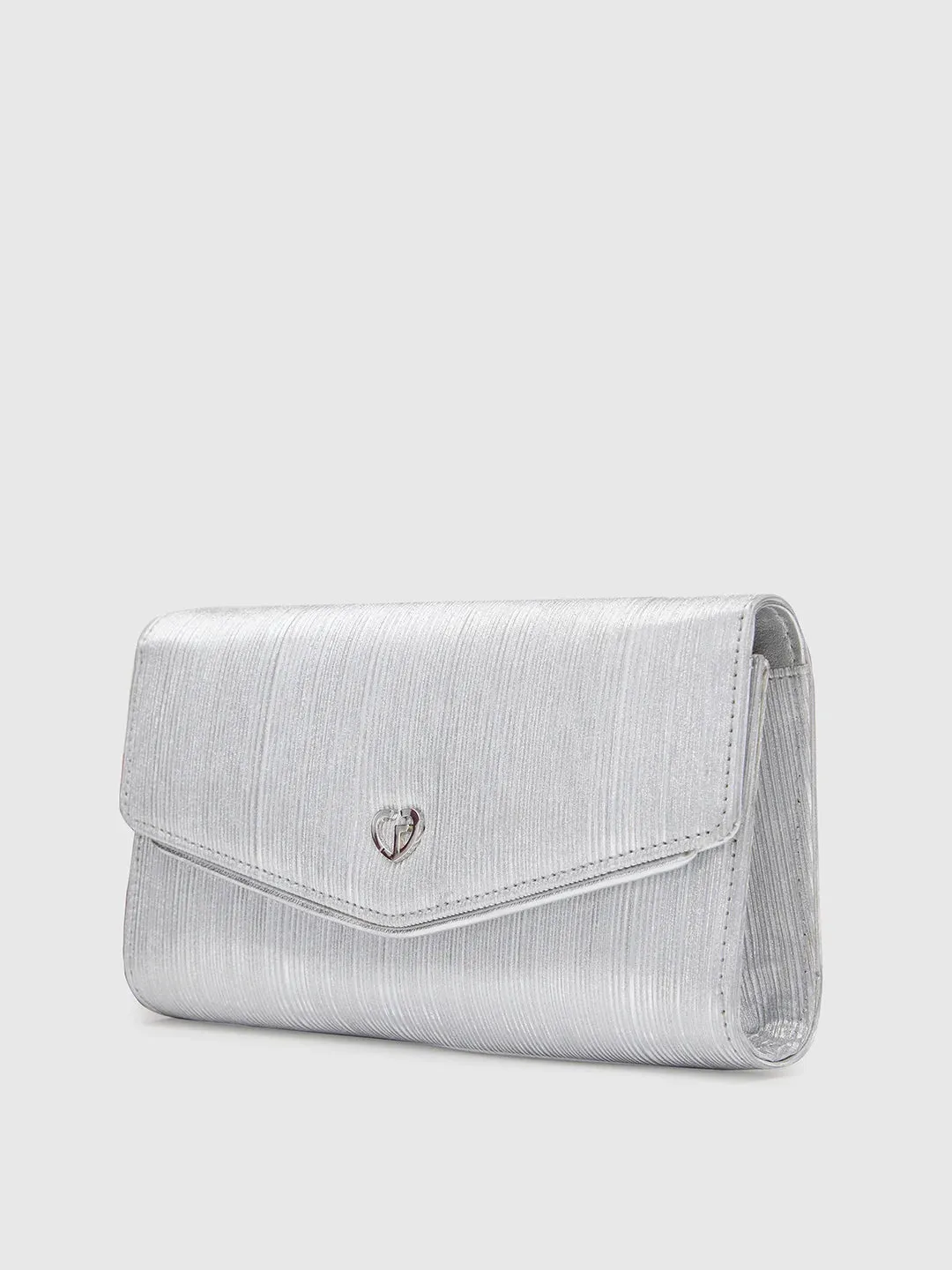 Caprese Eryka Large Silver Clutch
