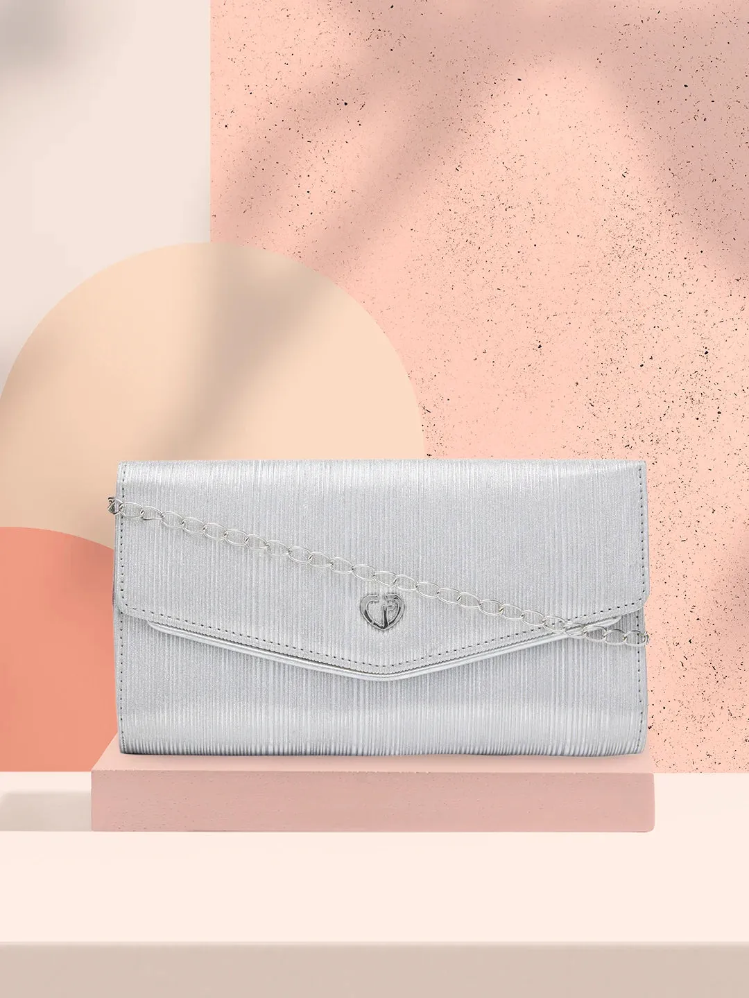 Caprese Eryka Large Silver Clutch