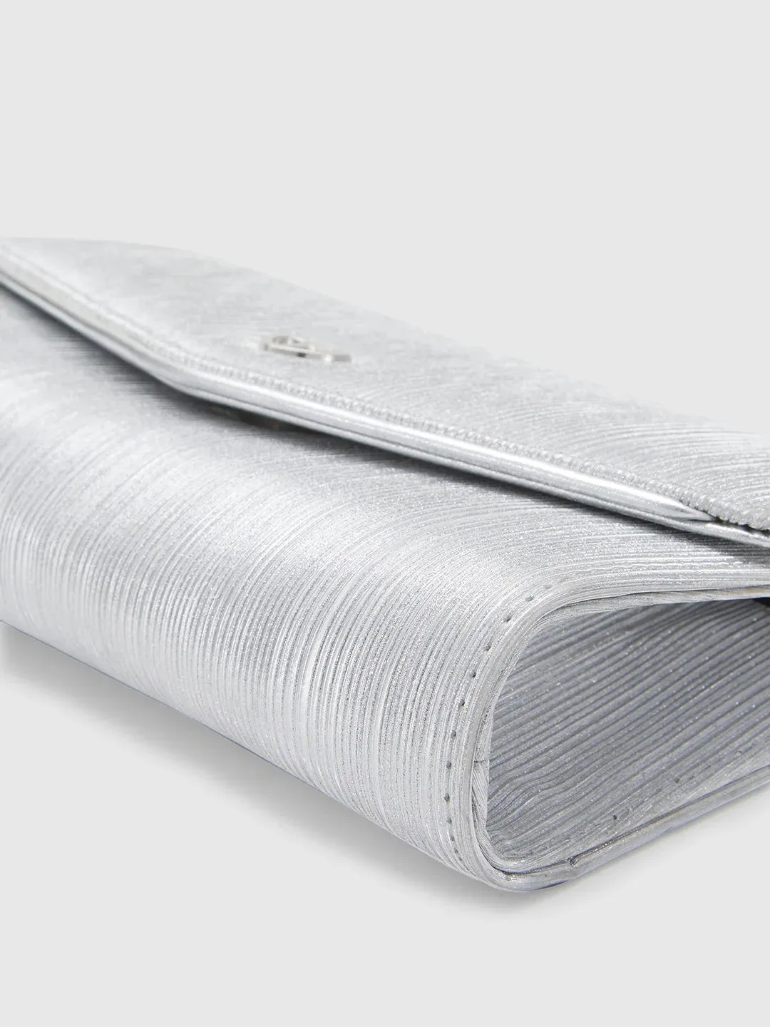 Caprese Eryka Large Silver Clutch