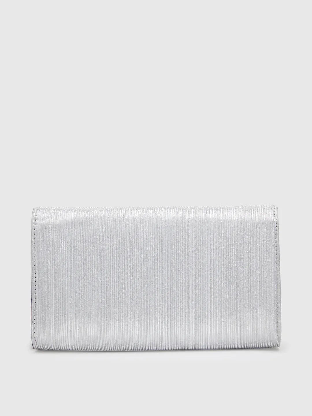 Caprese Eryka Large Silver Clutch