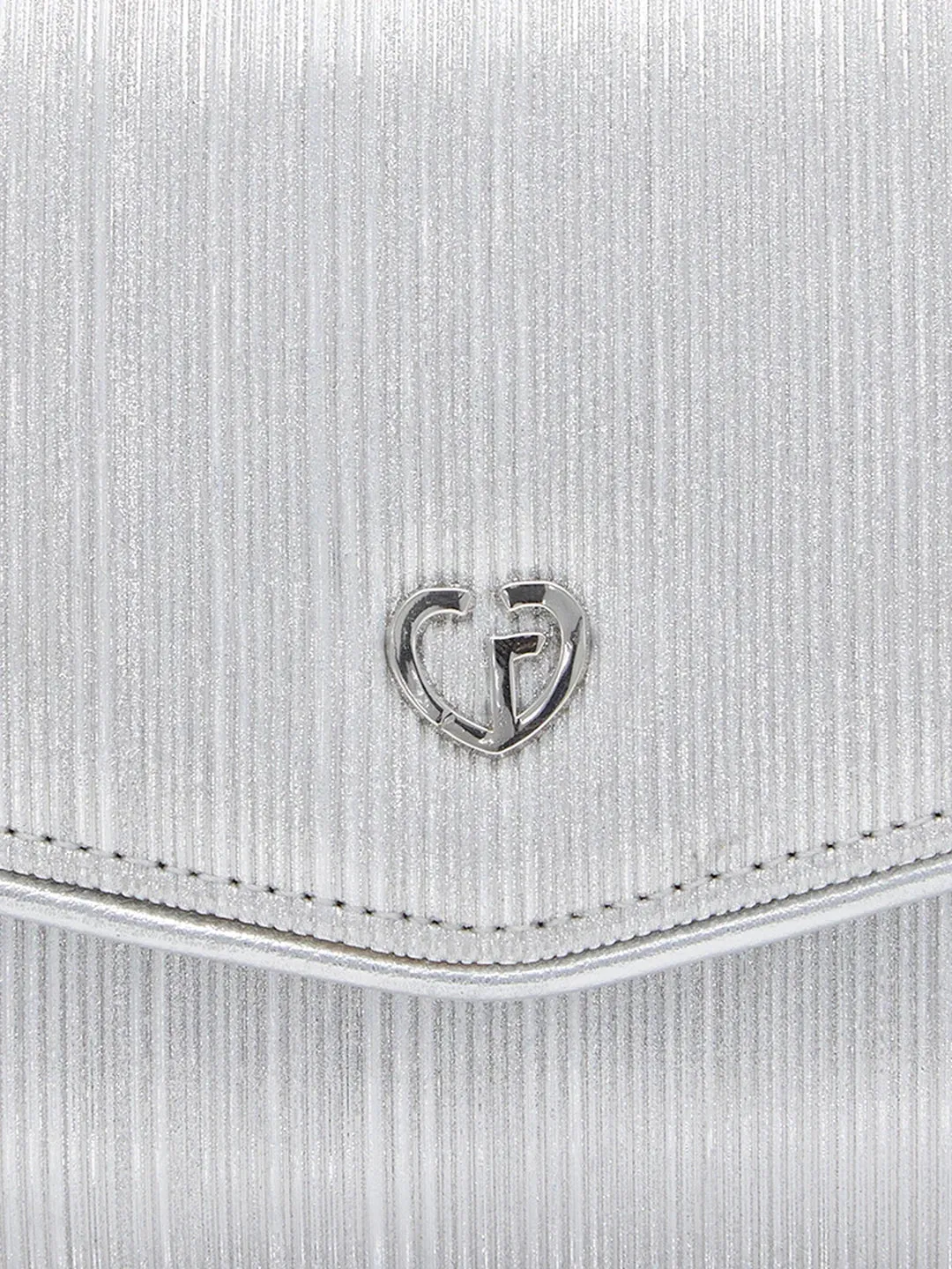 Caprese Eryka Large Silver Clutch