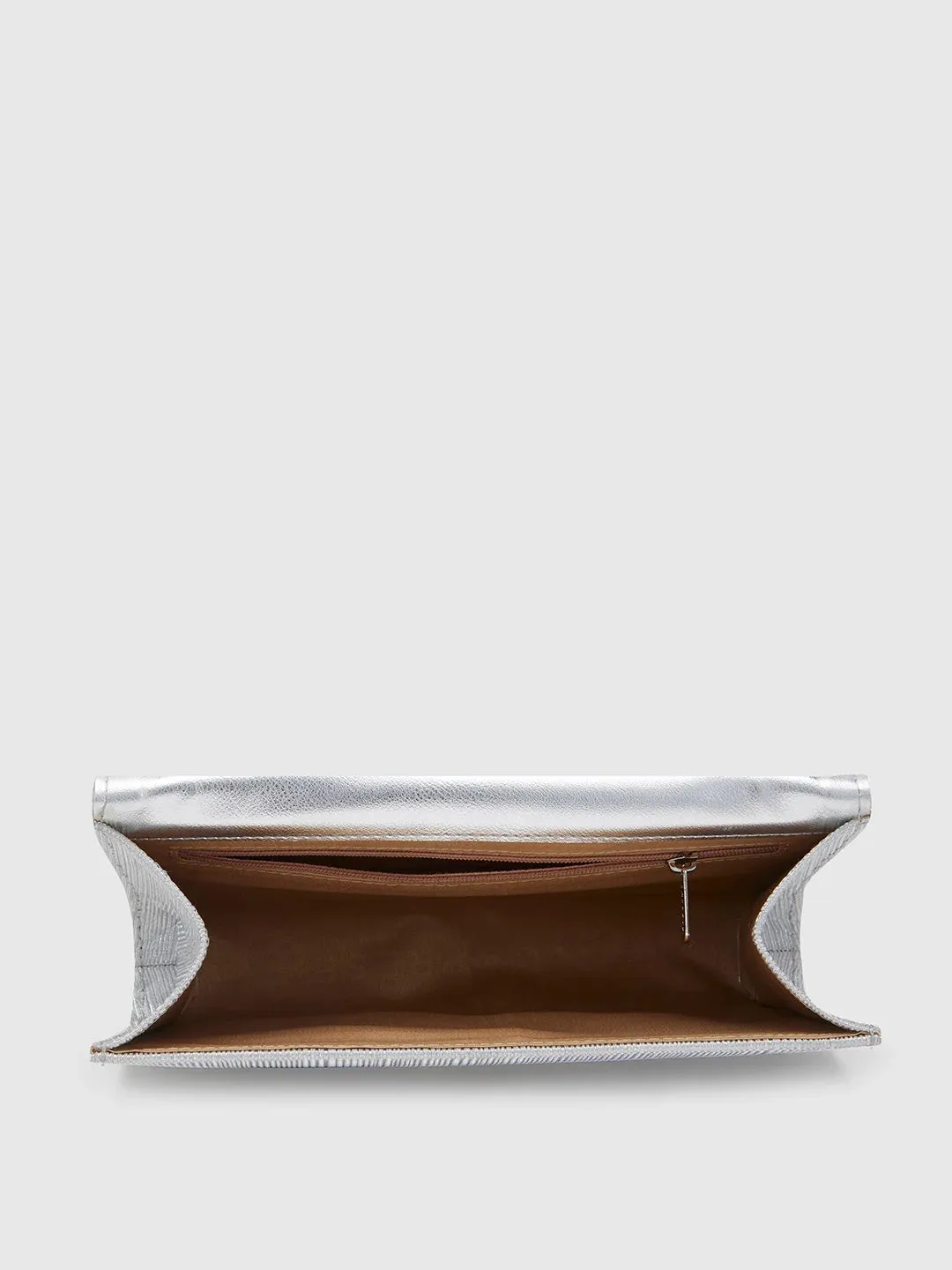 Caprese Eryka Large Silver Clutch