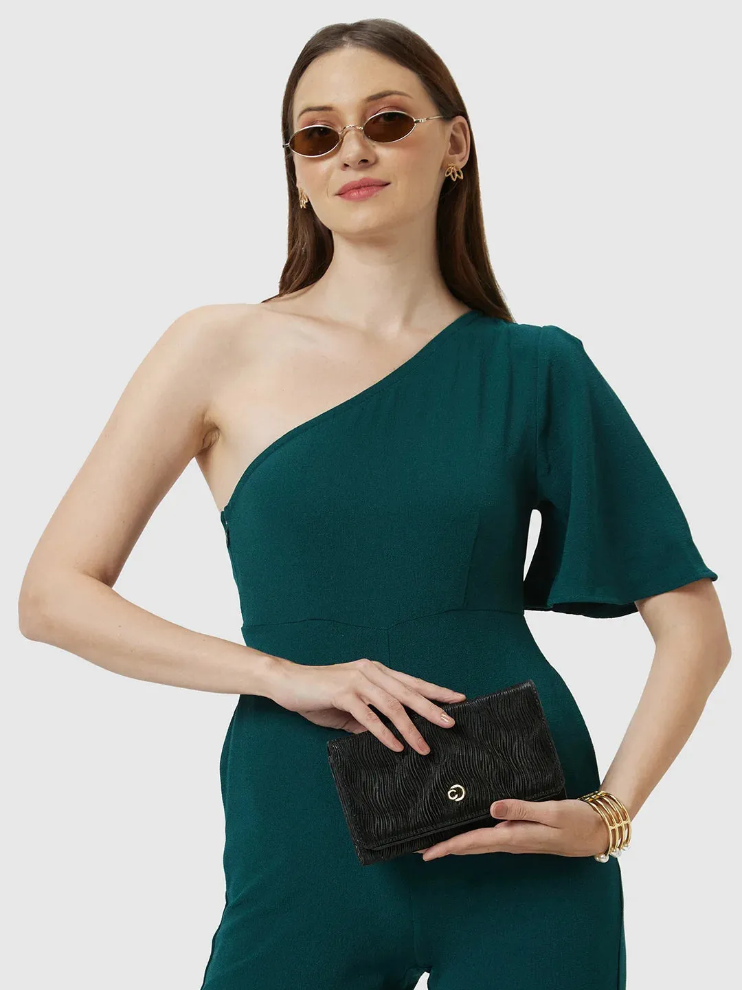 Caprese Eryka Medium Black Clutch