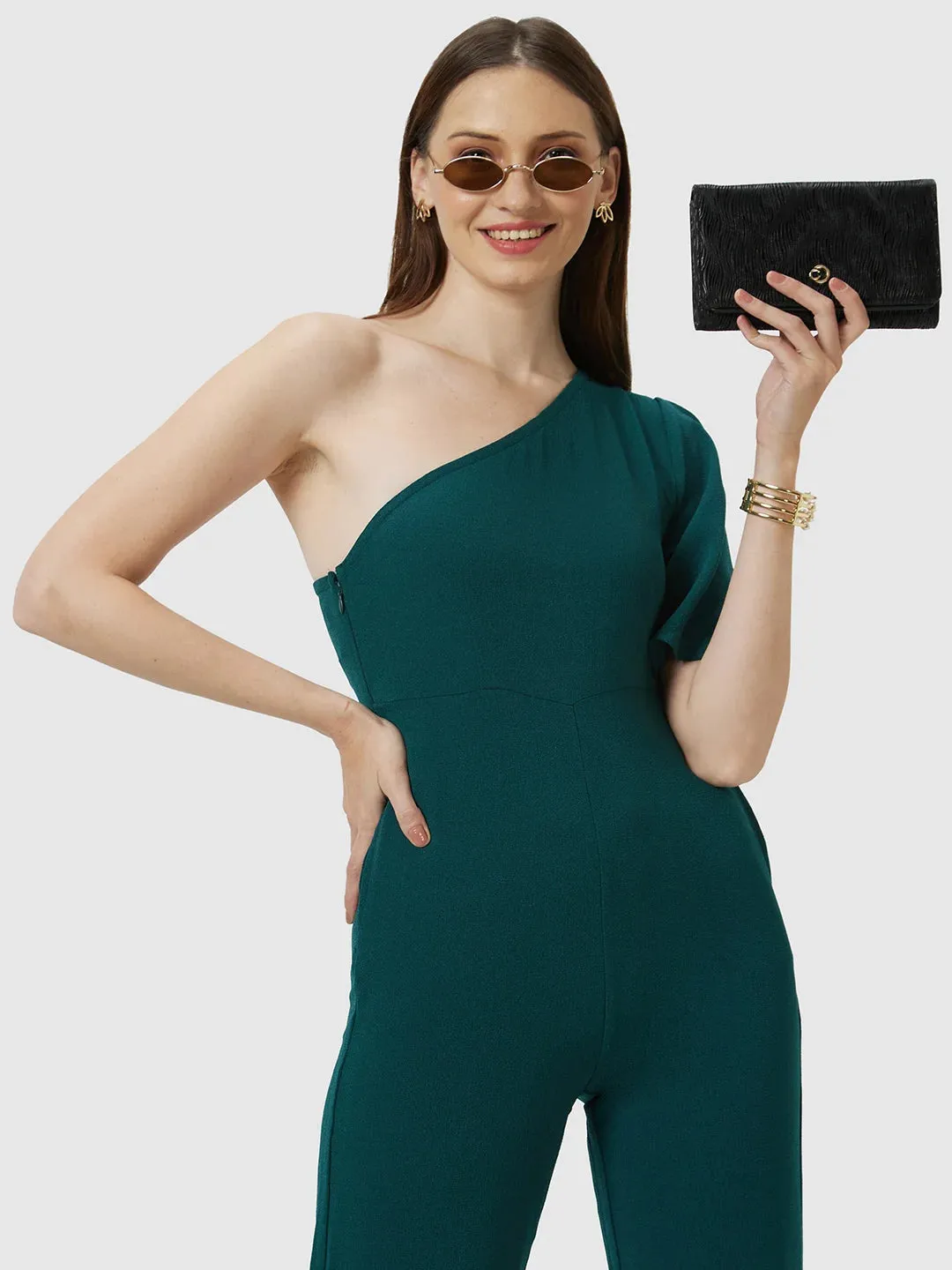 Caprese Eryka Medium Black Clutch