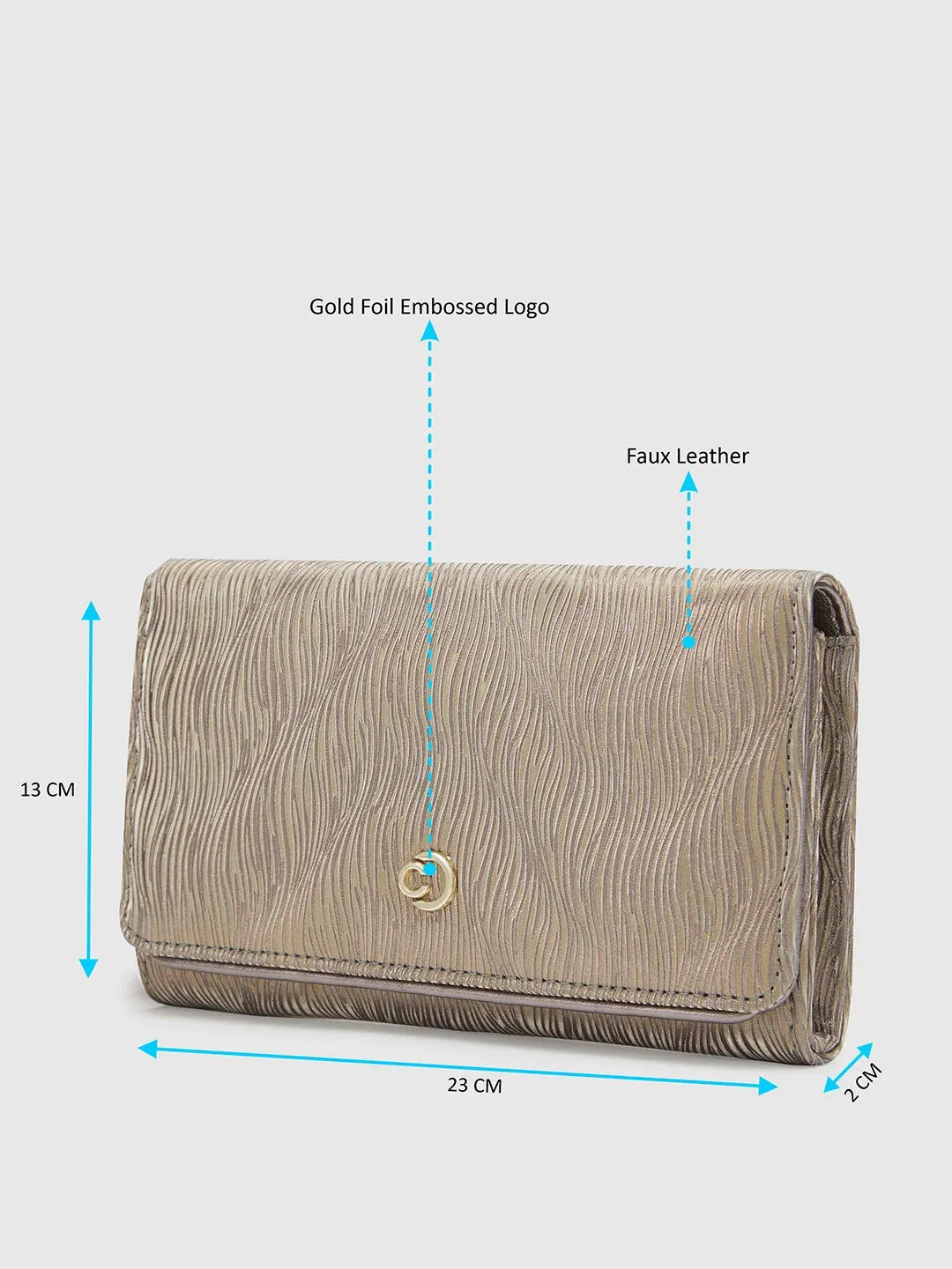 Caprese Eryka Medium Champagne Gold Clutch