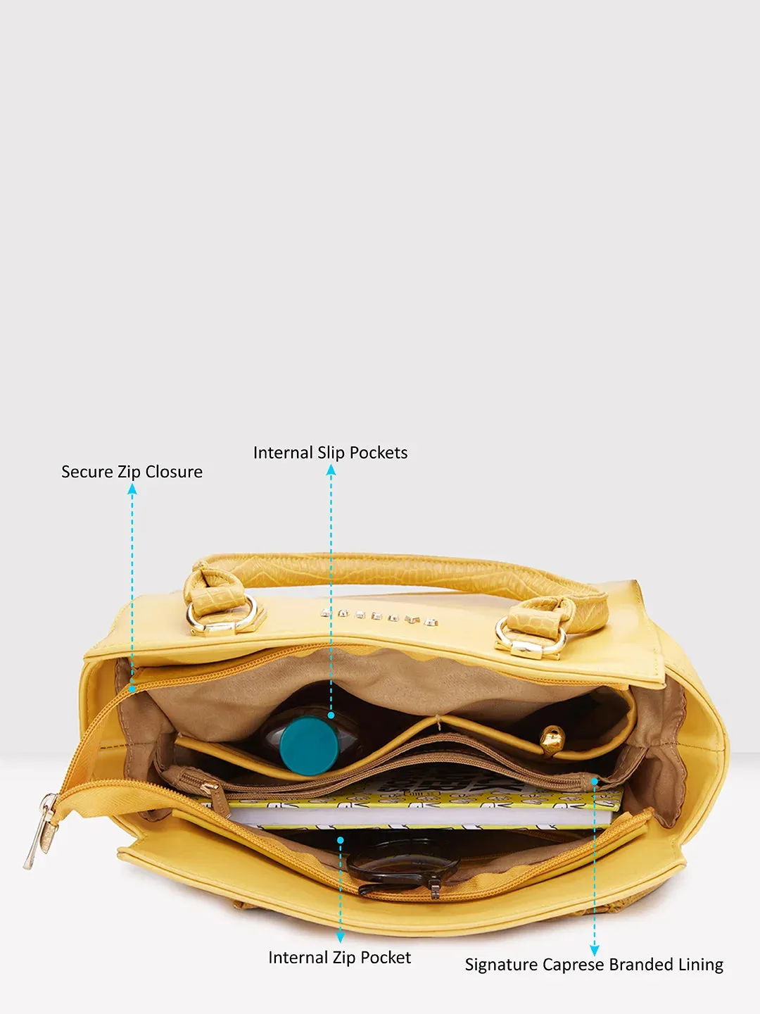 Caprese Esme Large Yellow Tote Bag