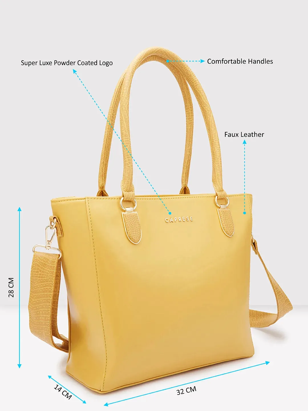 Caprese Esme Large Yellow Tote Bag