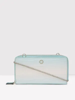 Caprese Eva Large Aqua Zip Around Wallet