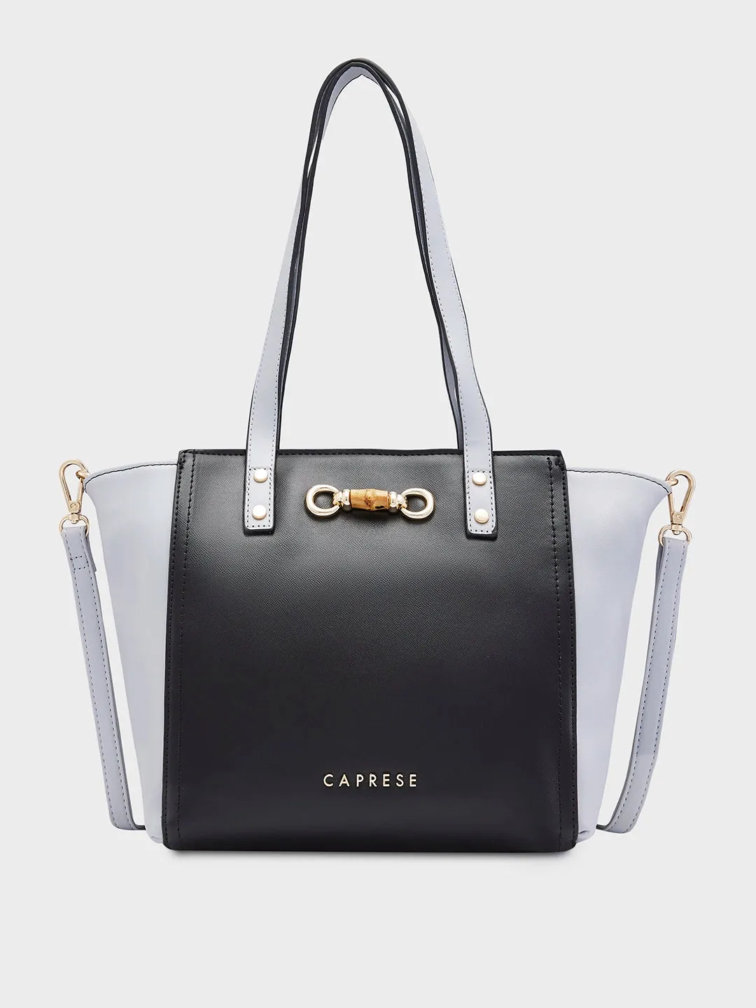 Caprese Eva Medium Black Satchel Bag