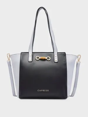 Caprese Eva Medium Black Satchel Bag