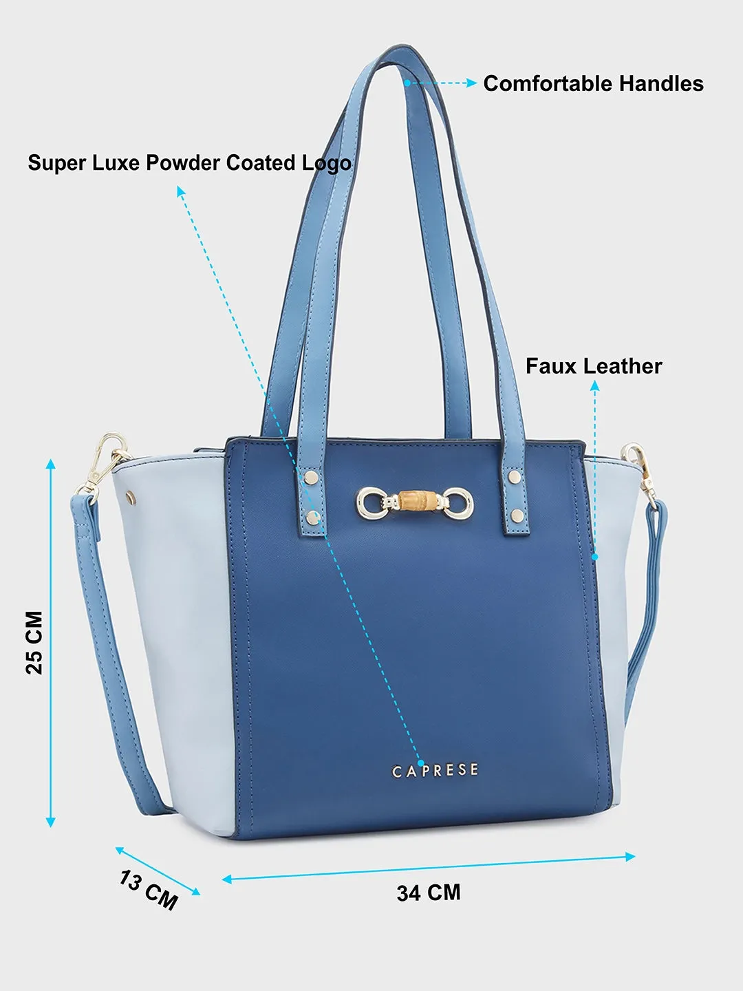 Caprese Eva Medium Navy Satchel Bag