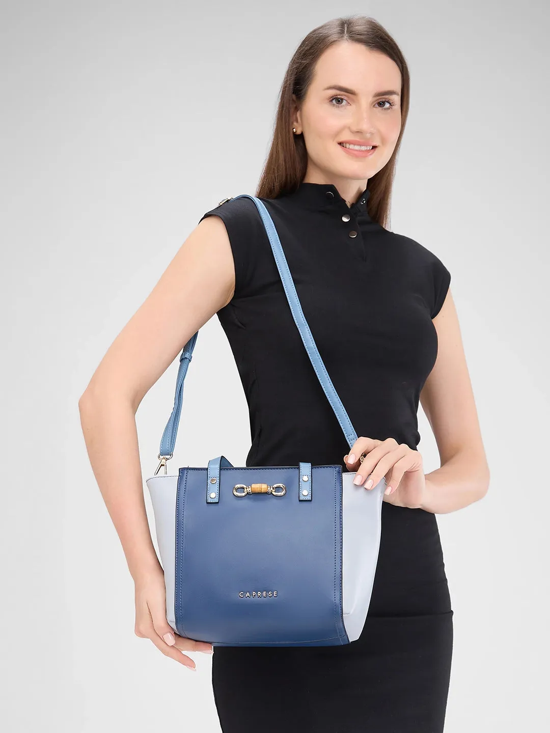 Caprese Eva Medium Navy Satchel Bag