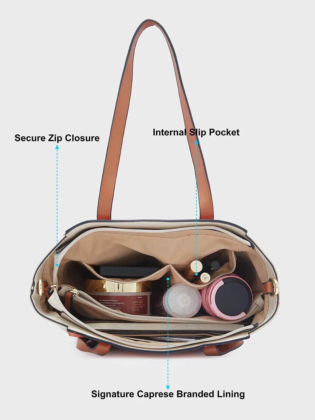 Caprese Eva Medium Orange Satchel Bag