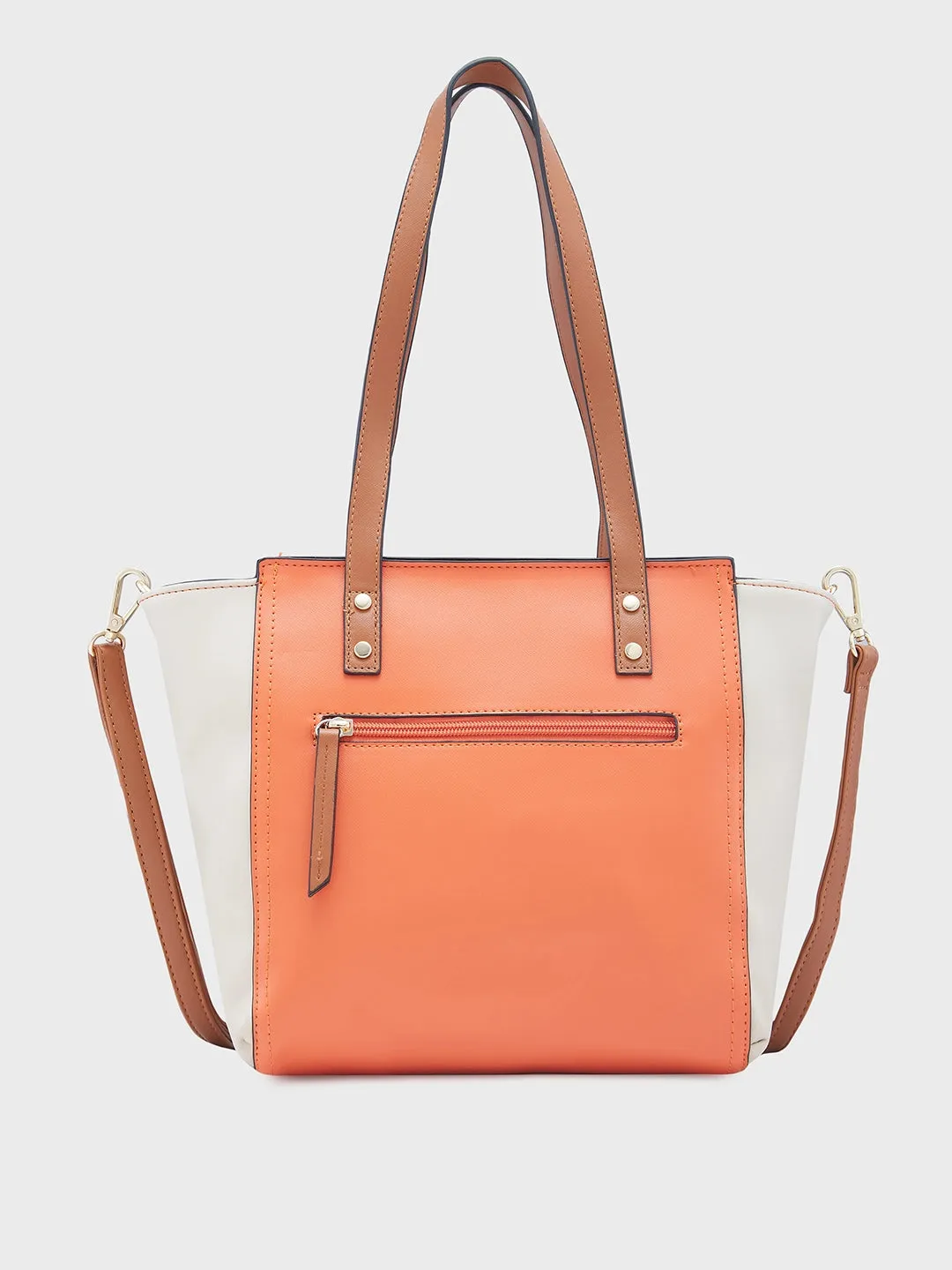 Caprese Eva Medium Orange Satchel Bag