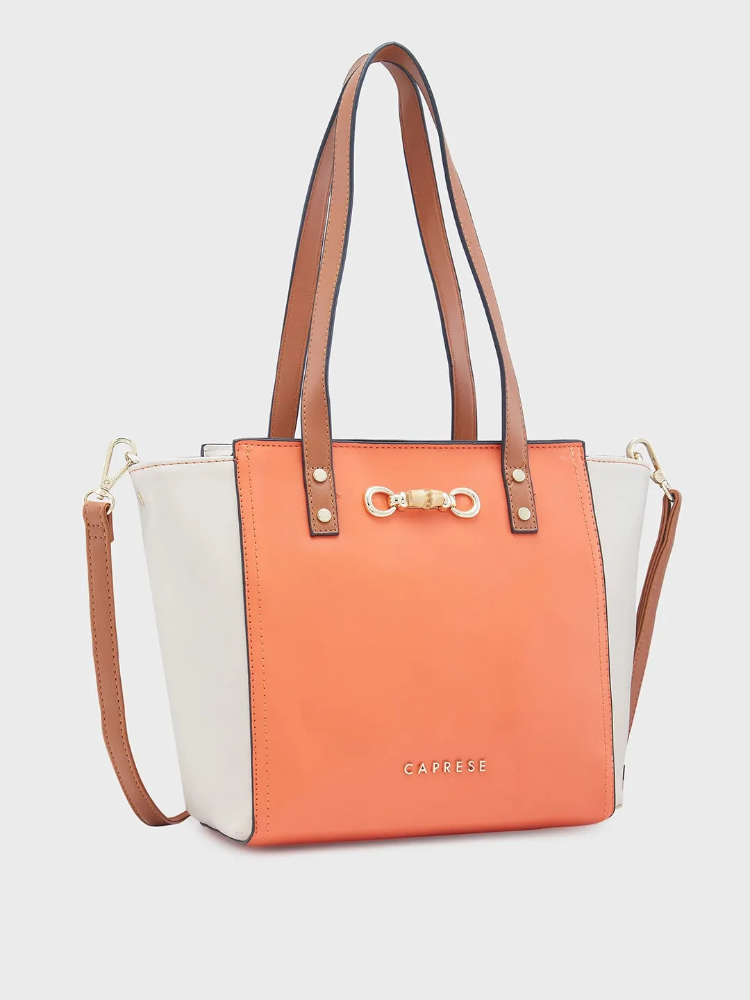 Caprese Eva Medium Orange Satchel Bag