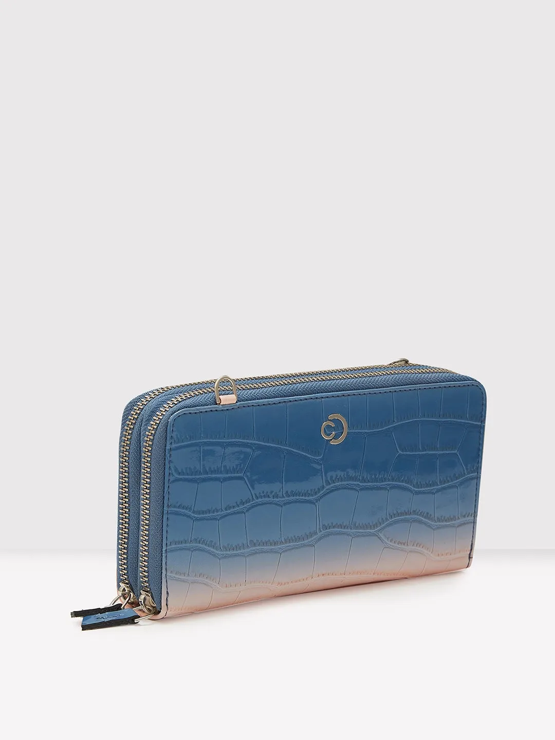 Caprese Eva Sling Large Navy Zip Around Wallet