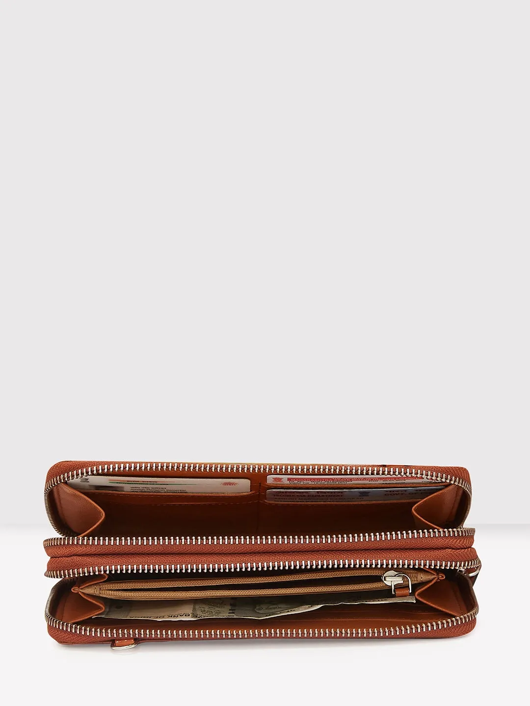 Caprese Eva Sling Large Tan Zip Around Wallet