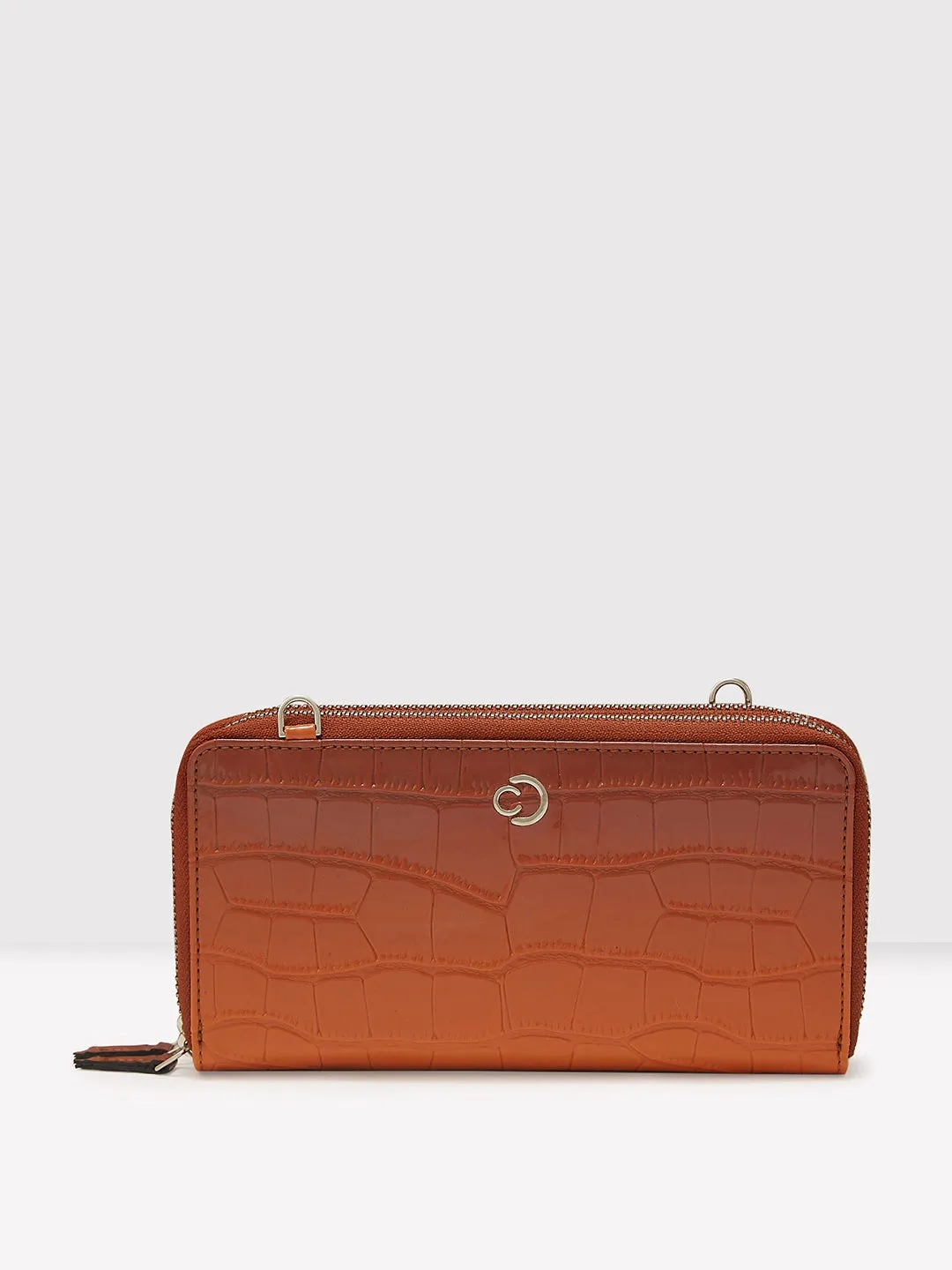 Caprese Eva Sling Large Tan Zip Around Wallet
