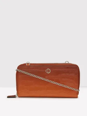 Caprese Eva Sling Large Tan Zip Around Wallet